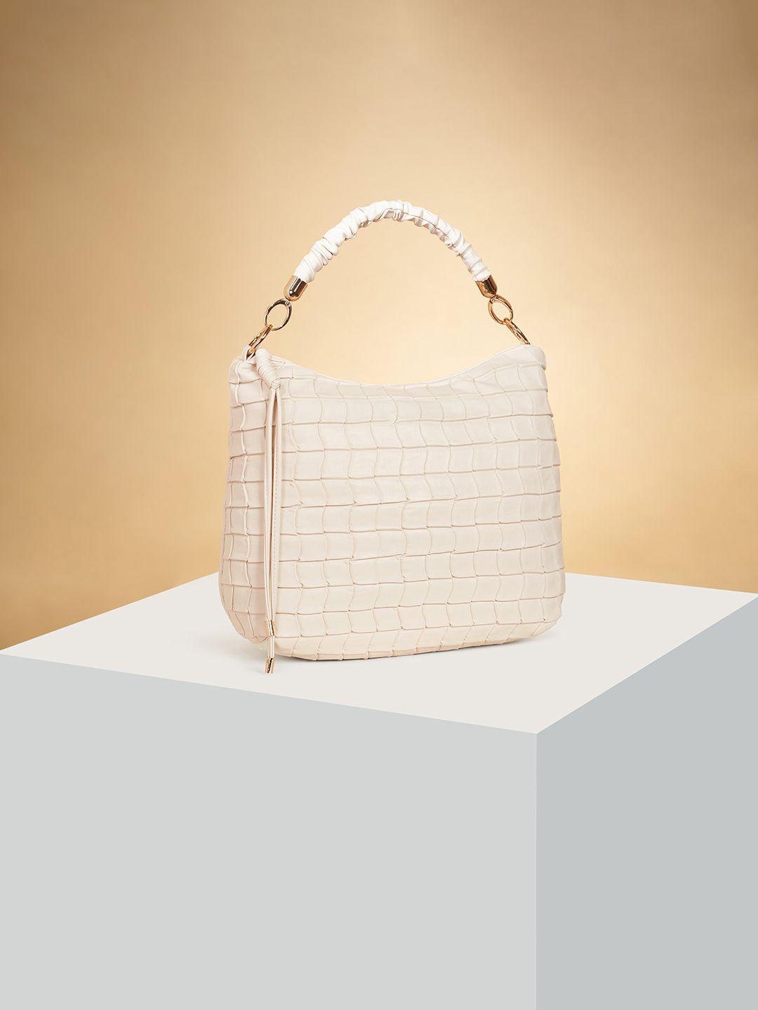 

Forever Glam by Pantaloons PU Oversized Structured Handheld Bag, Off white
