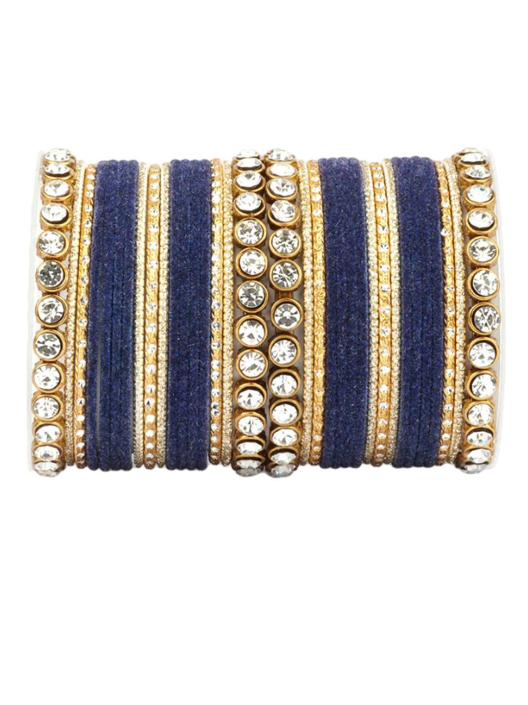 

leshya Set of 34 Brass Plating Stone Studded Bangles, Bronze