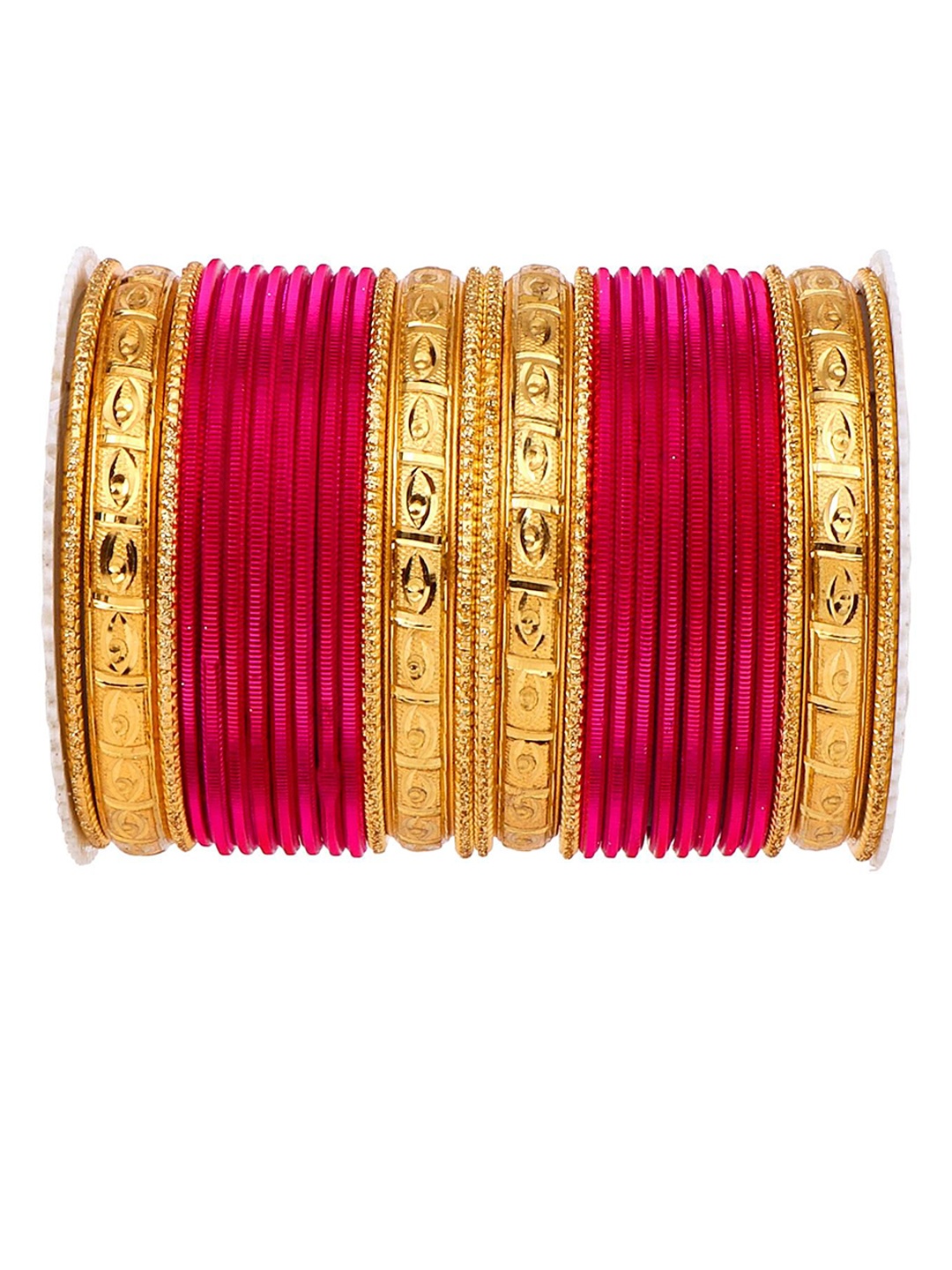 

leshya Set Of 28 Brass-Plated Bangles, Pink