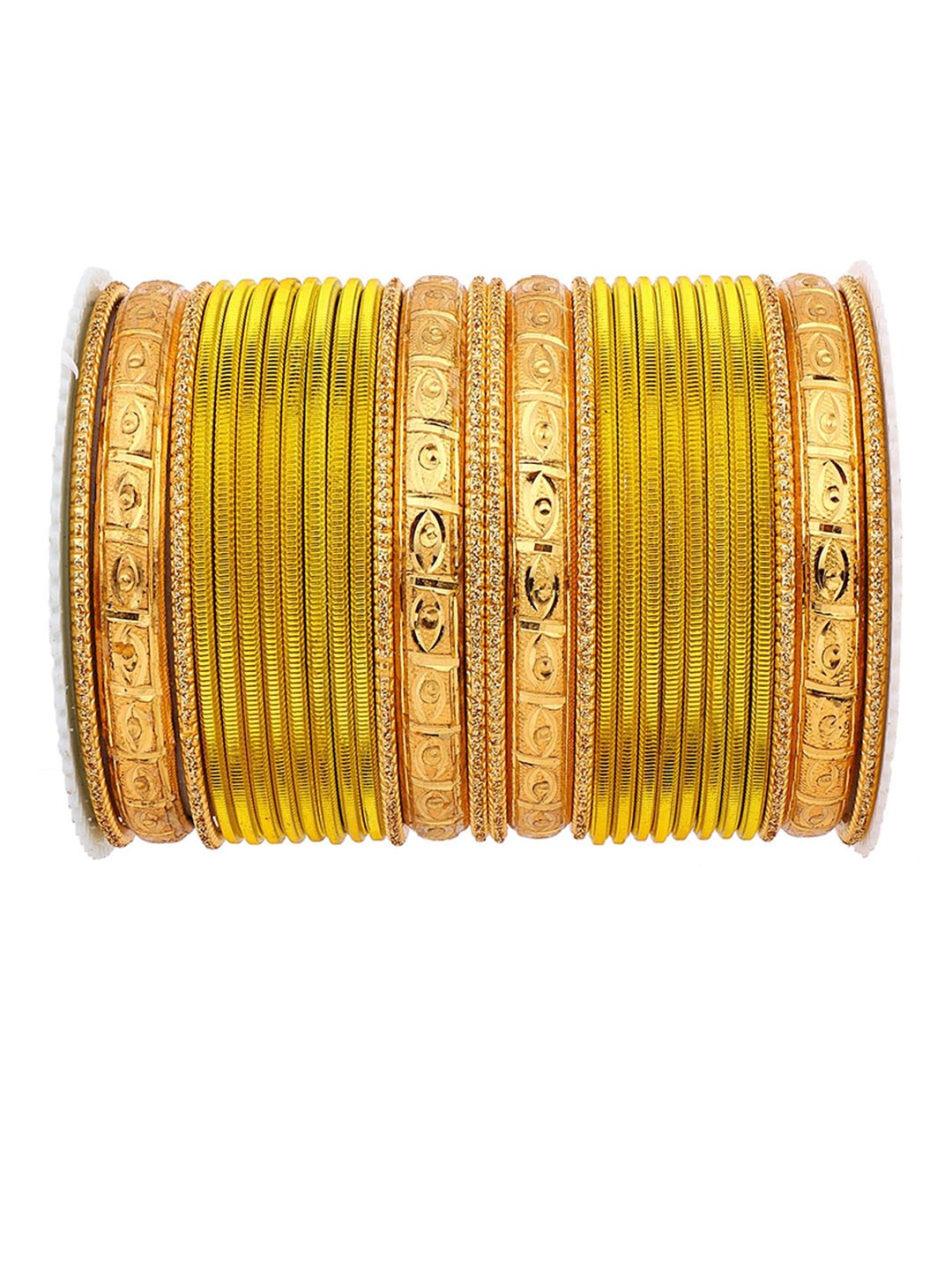 

leshya Set Of 28 Brass-Plating Stone-Studded Bangles, Bronze