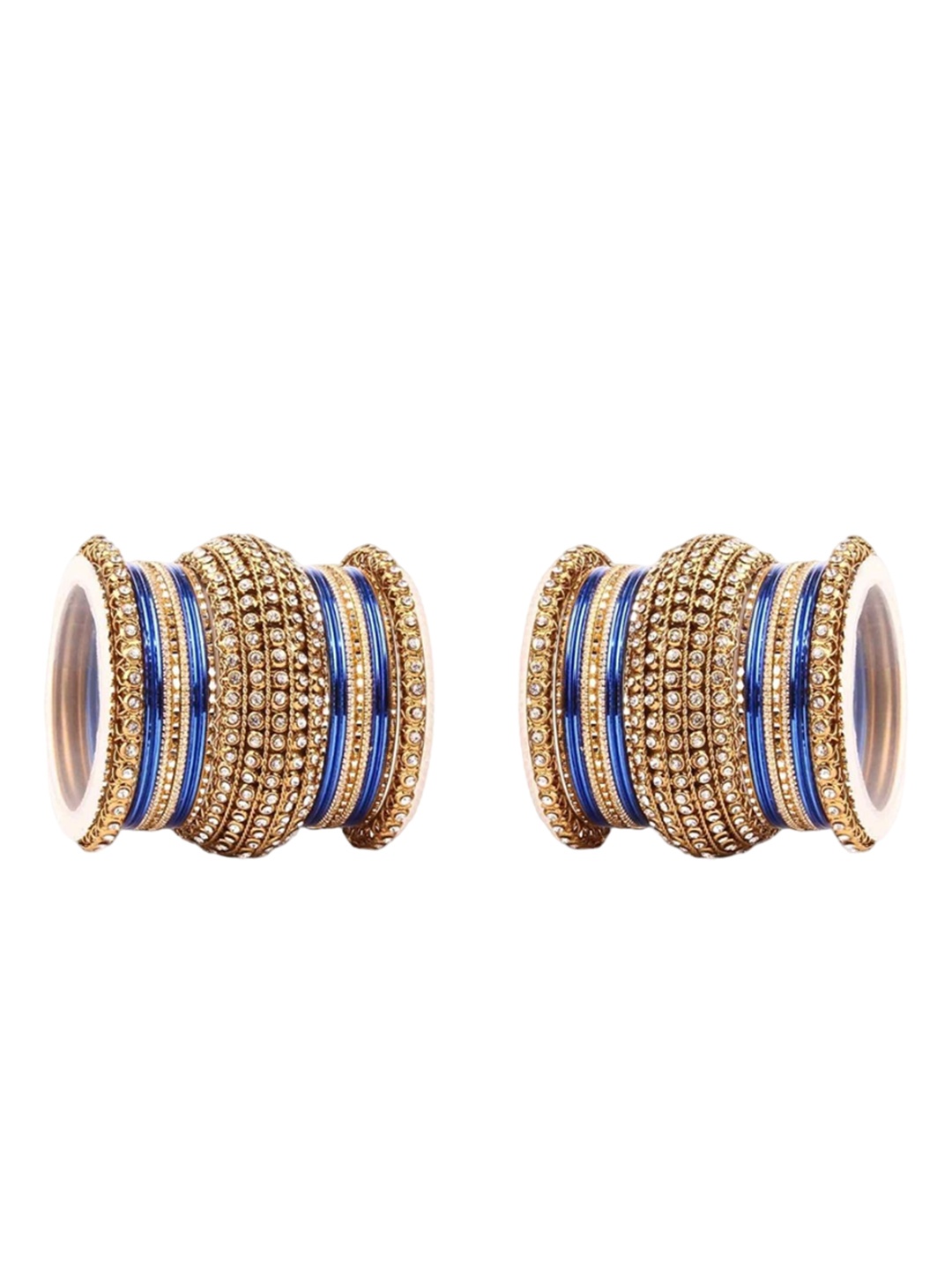 

leshya Set Of 46 Brass Plated Bangles, Blue