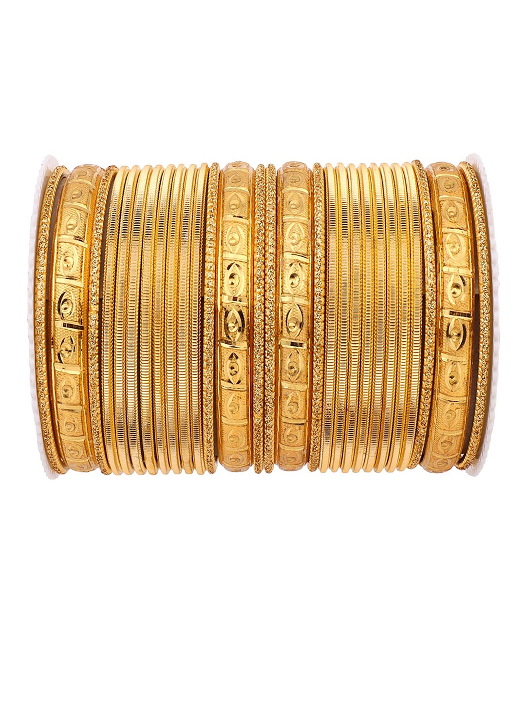 

leshya Set Of 28 Brass Plated Bangles, Gold