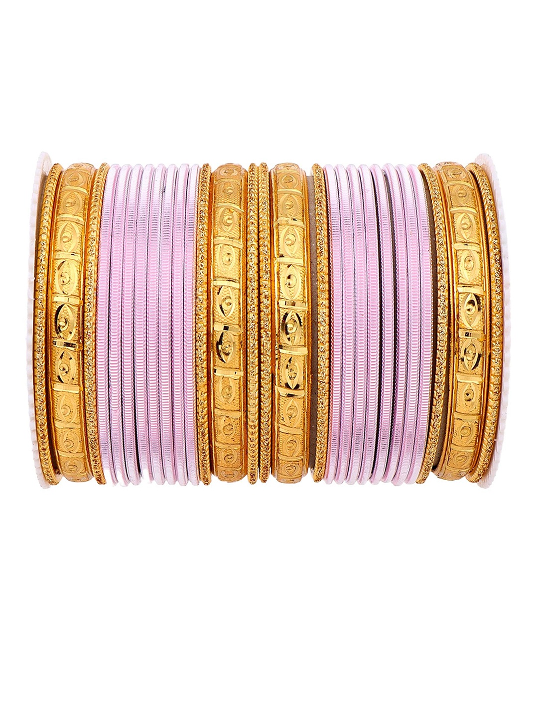 

leshya Set of 28 Brass-Plated Bangles, Pink