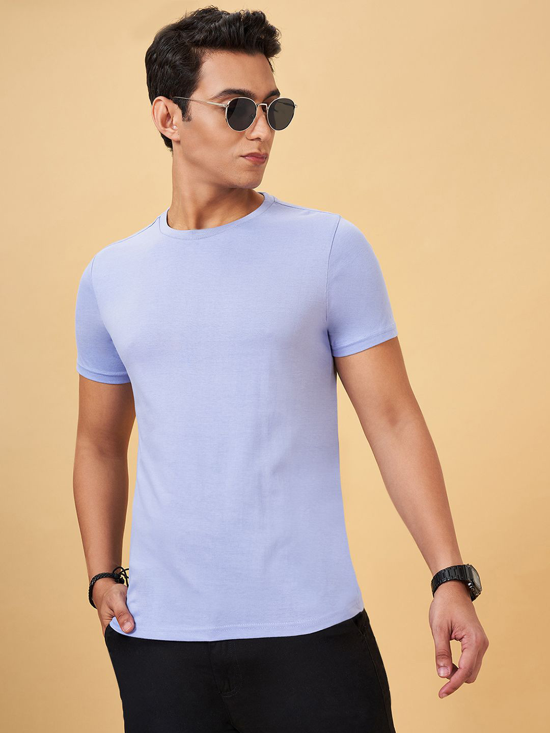 

BYFORD by Pantaloons Men Applique T-shirt, Lavender