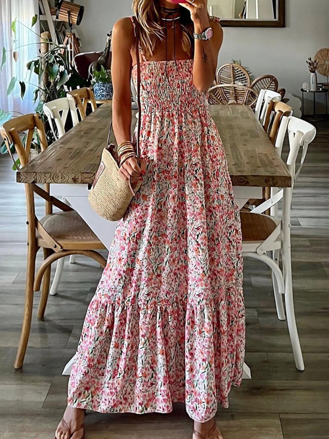 

4WRD by Dressberry Floral Print Maxi Dress, Pink
