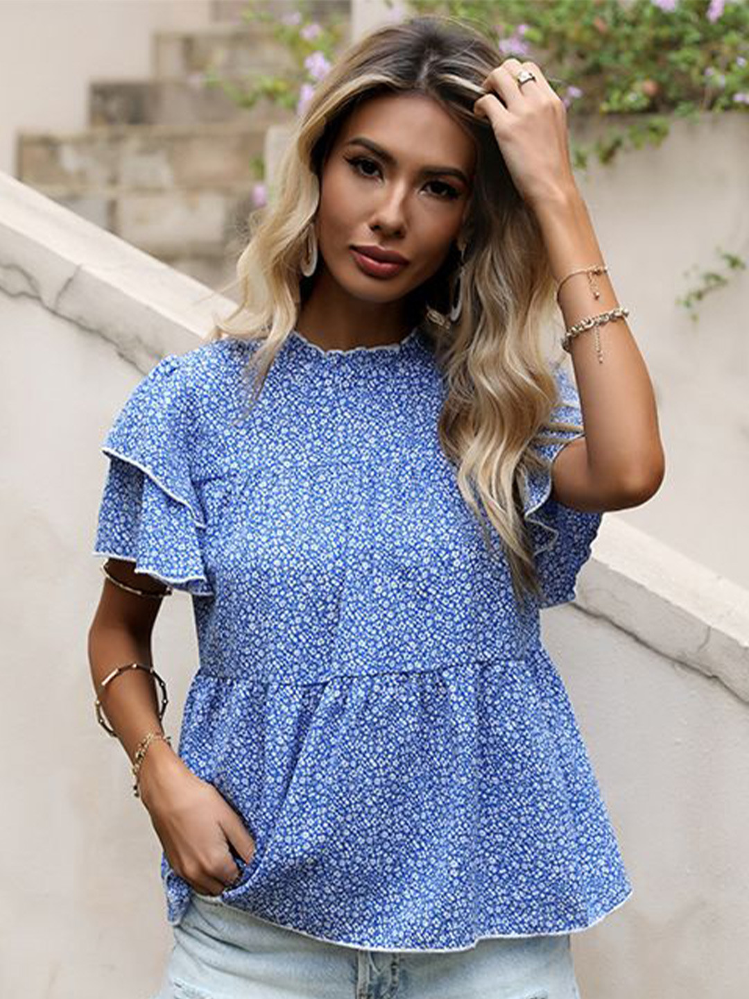 

StyleCast Women Printed Top, Blue