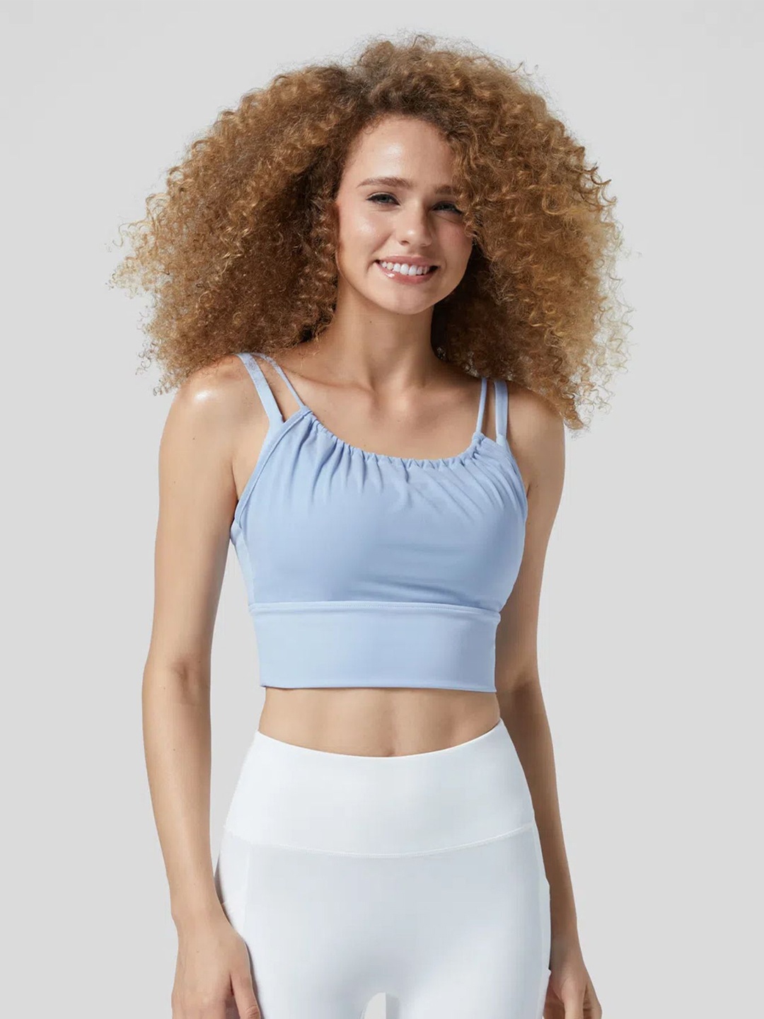 

LULU & SKY Women Solid Bralette Crop Top, Blue