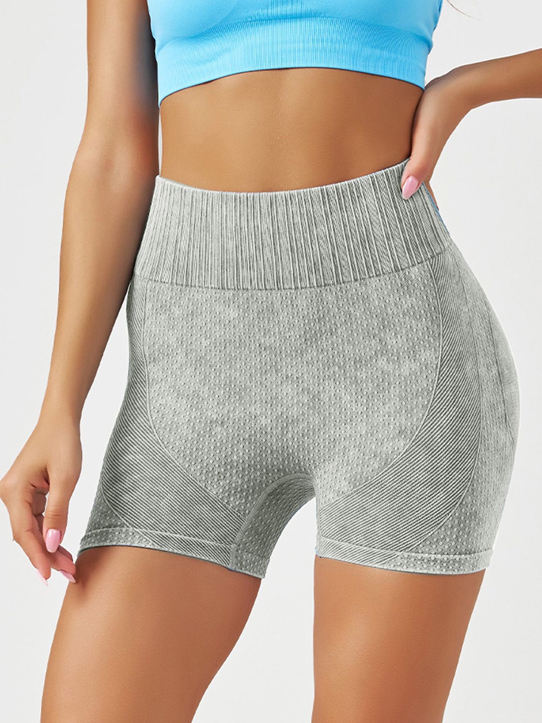 

LULU & SKY Women Slim Fit High-Rise Sports Short, Grey