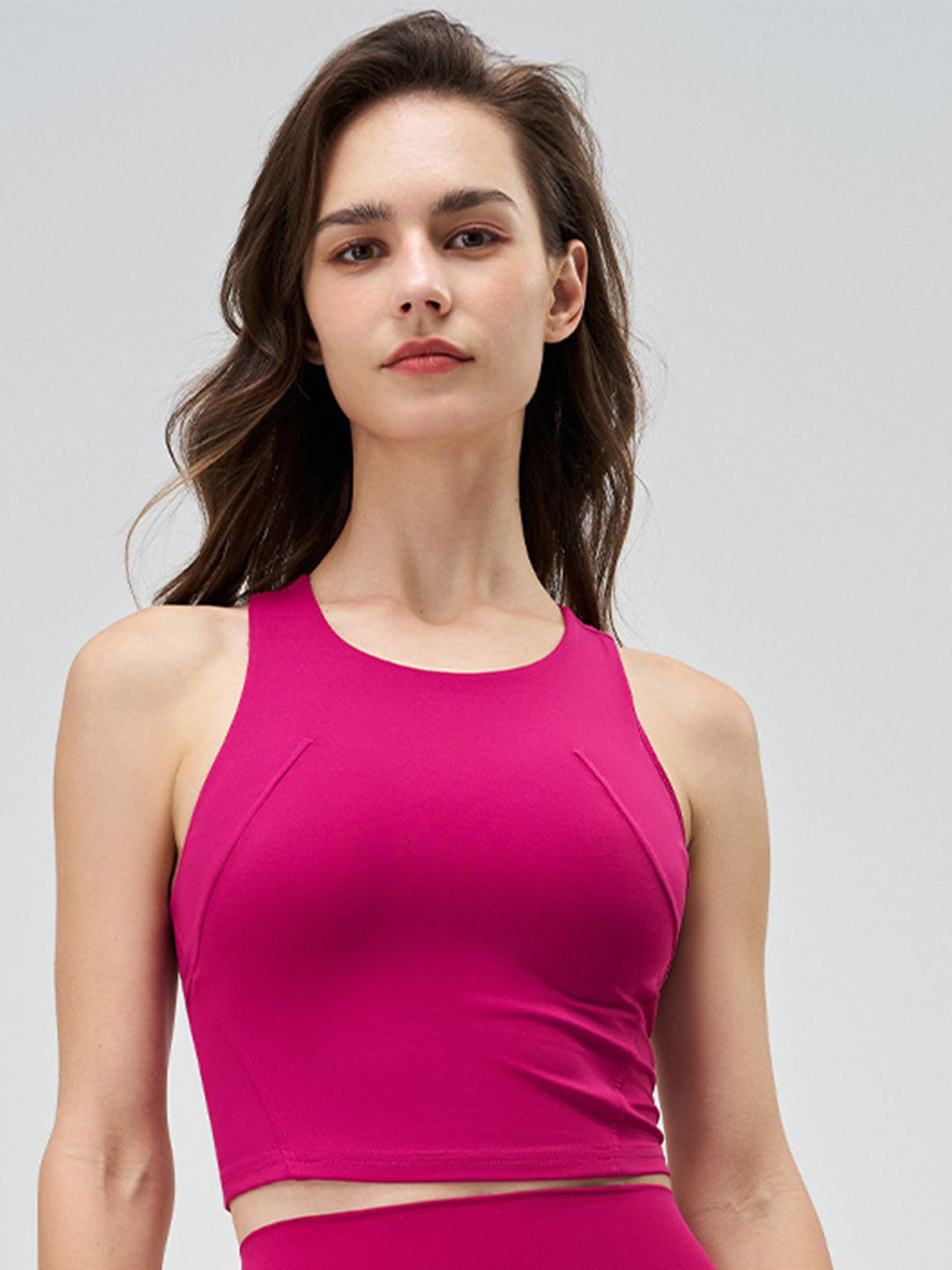 

LULU & SKY Women Solid Round Neck Tank Top, Rose