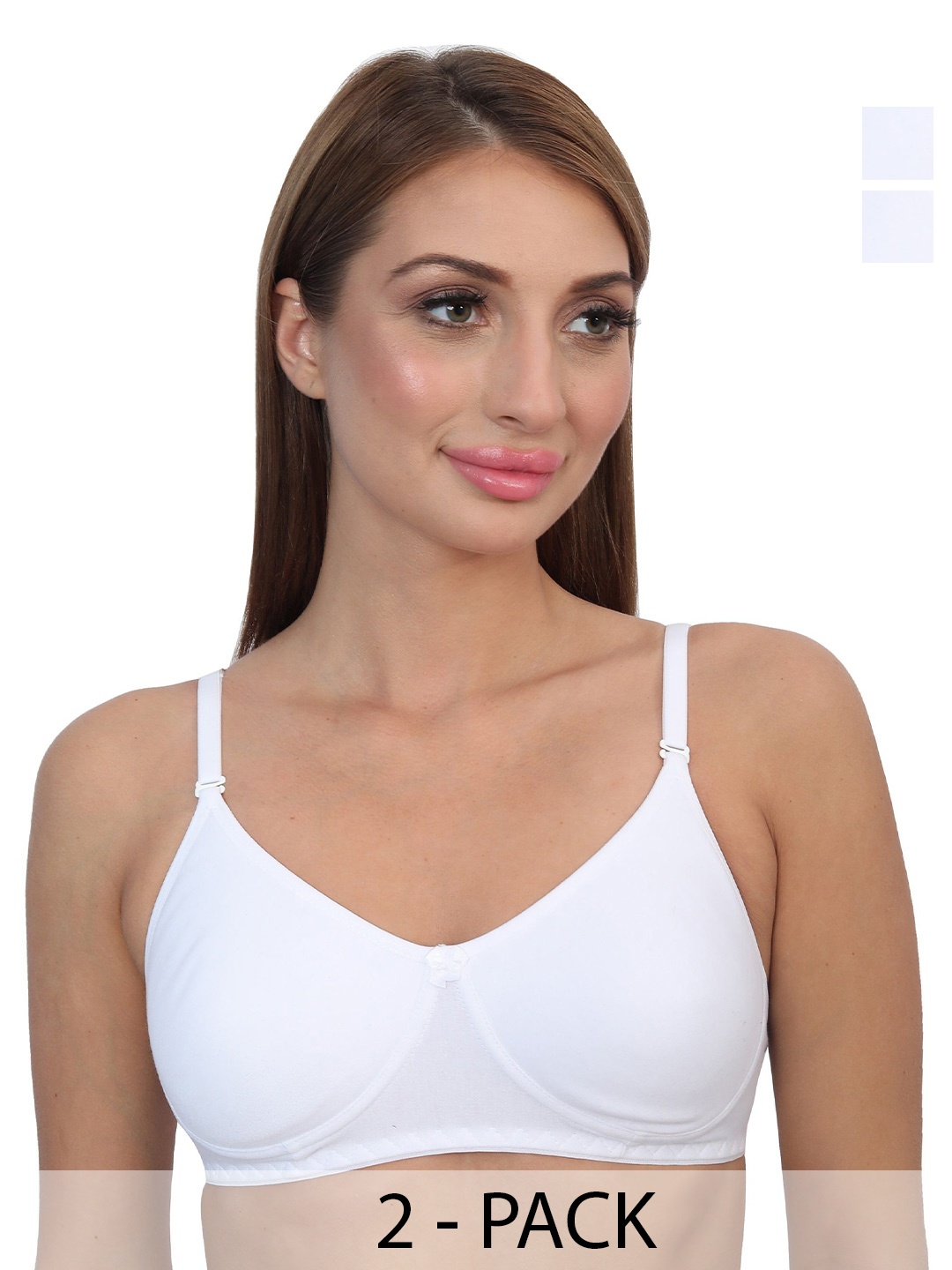 

Glamoras Pack Of 2 Non Padded Everyday Bras With All Day Comfort, White