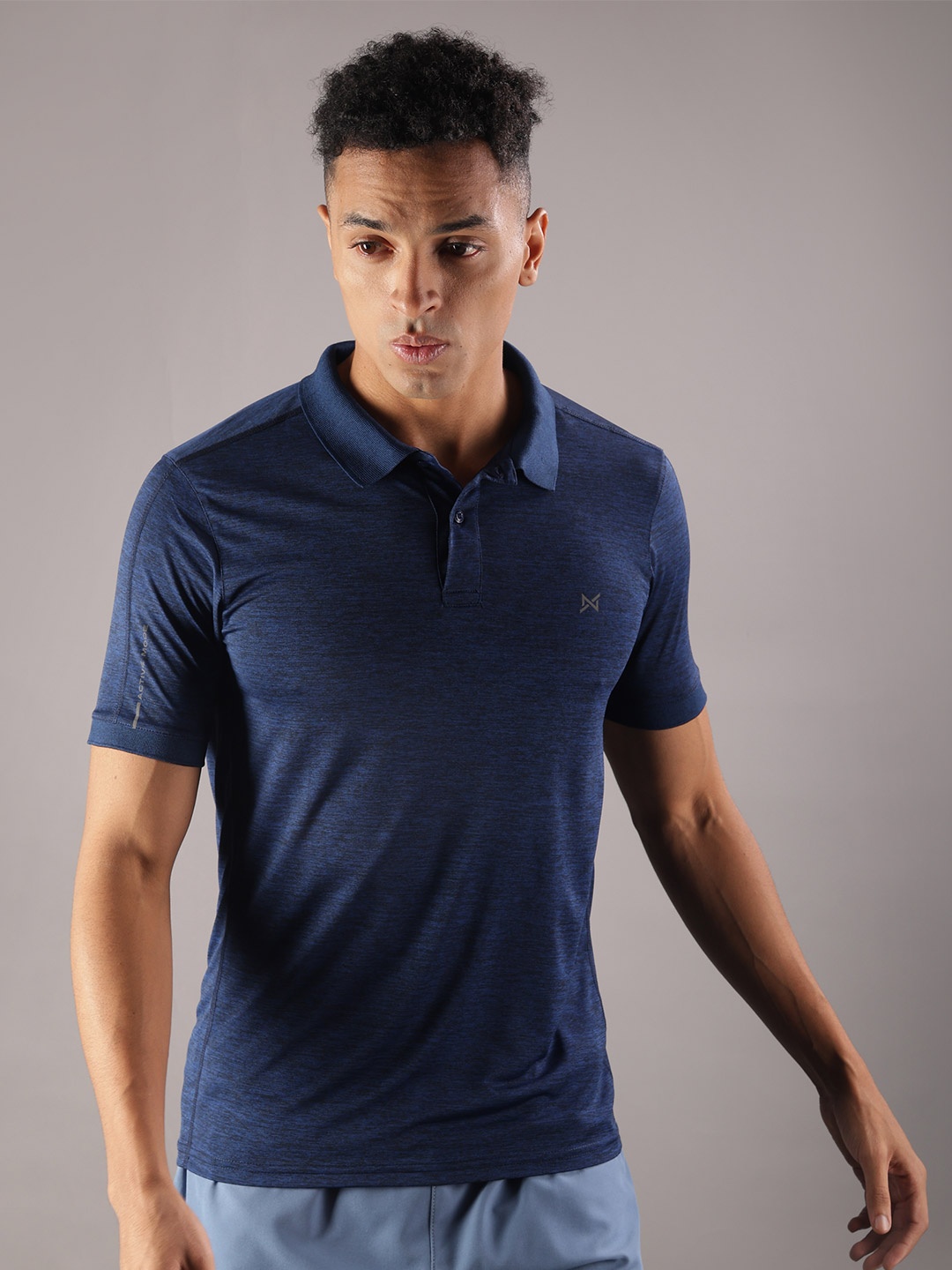 

Force NXT Men Anti Odour Anti Viral Solid Polo Collar T-shirt, Blue