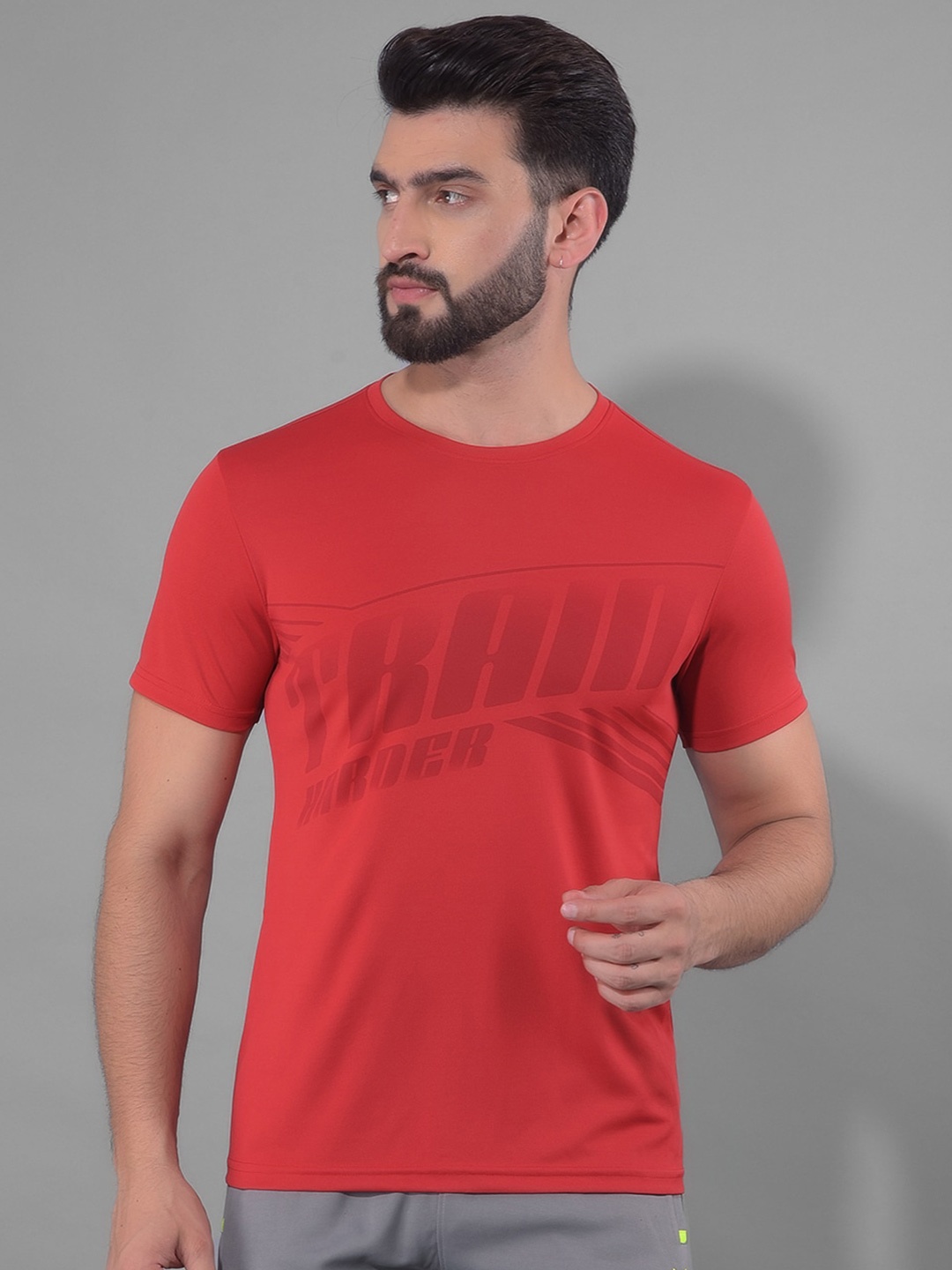 Force NXT Men Anti Odour Anti Viral Typography Printed T-shirt, Red