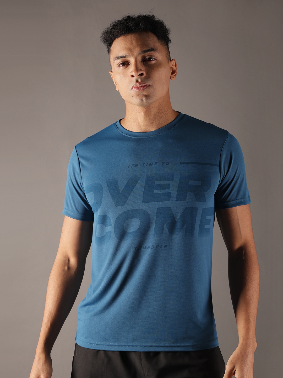 

Force NXT Men Anti Odour Typography Printed Round Neck Training or Gym T-shirt, Teal