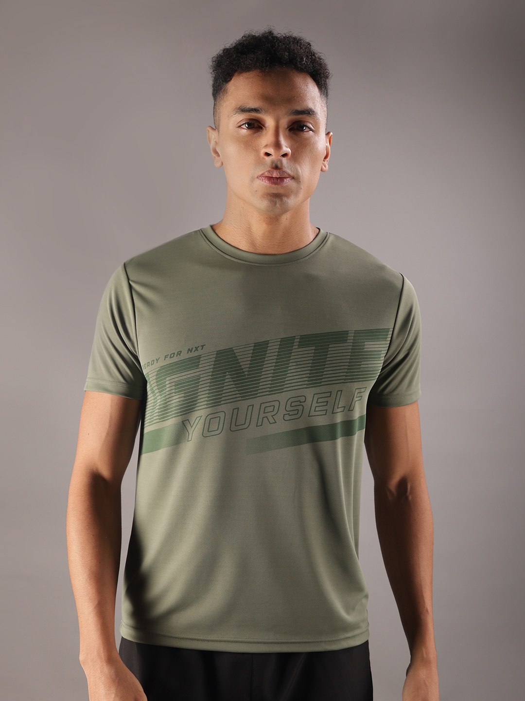 

Force NXT Men Typography Printed Sports T-shirt, Green