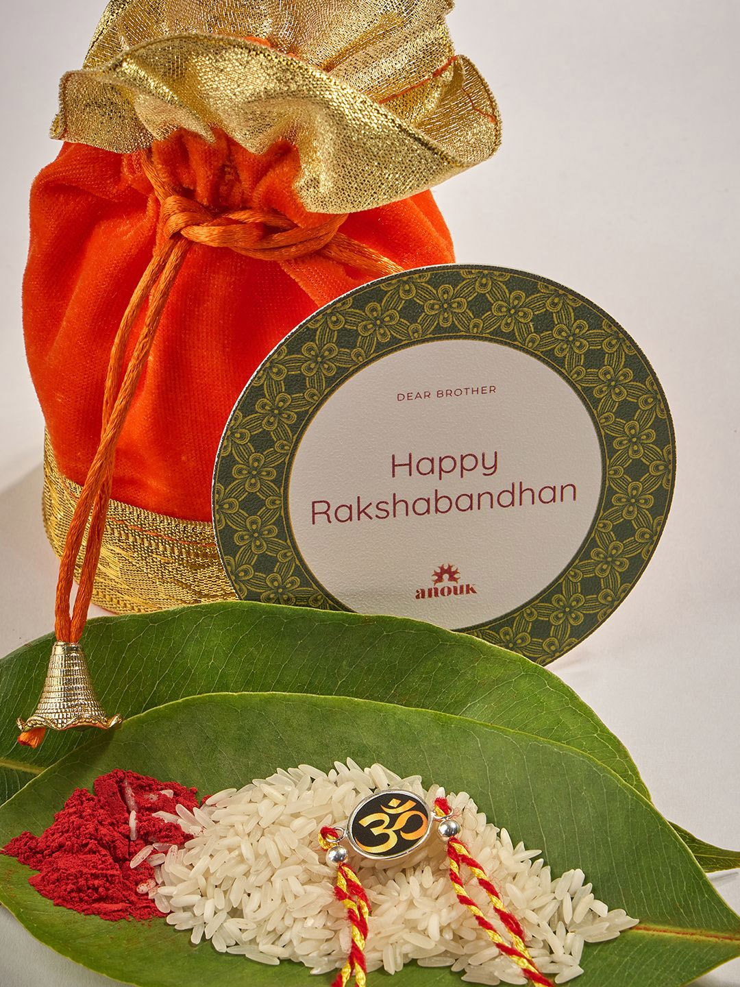 

Anouk 925 Sterling Silver Contemporary Rakhi With Roli Chawal
