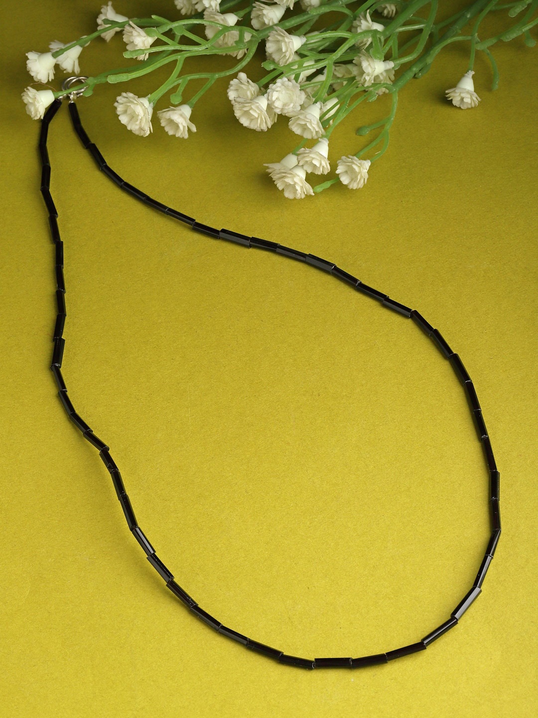 

Sanjog Unisex Black Crystal Tribal Statement Necklace