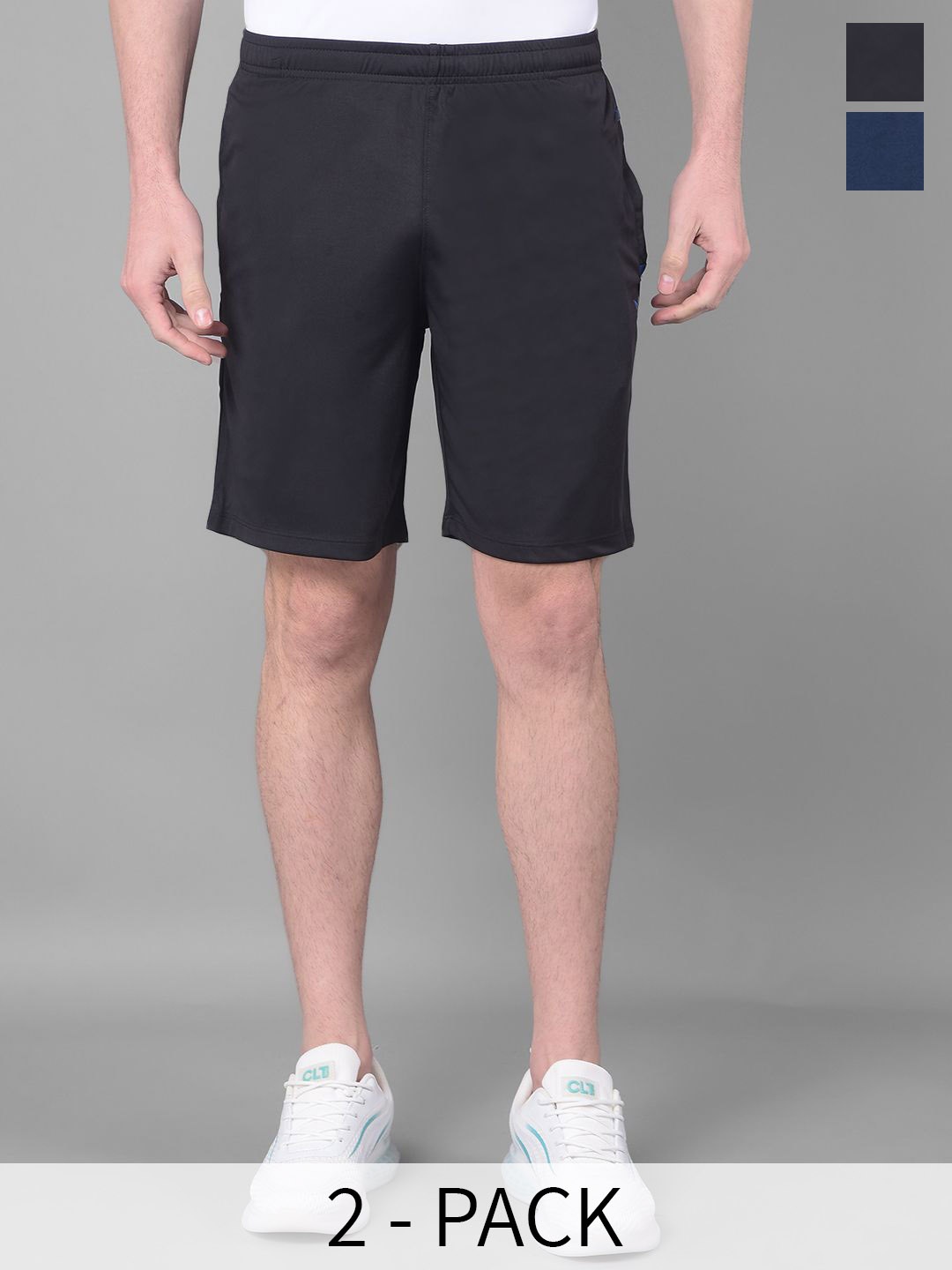 Force NXT Men Pack Of 2 Antimicrobial Technology Training or Gym Sports Shorts, Black