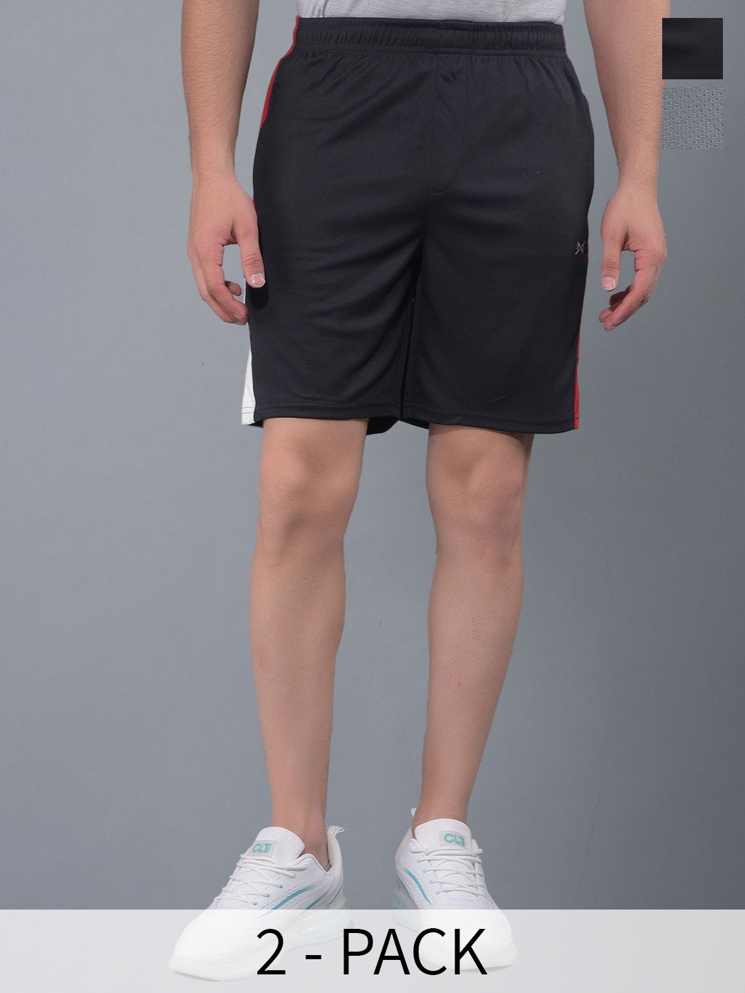 

Force NXT Men Pack Of 2 Antimicrobial Technology Training or Gym Sports Shorts, Black