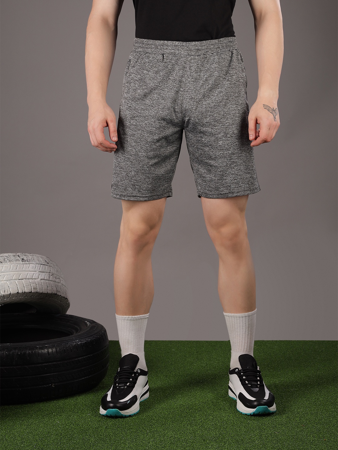 

Force NXT Men Antimicrobial Technology Training or Gym Sports Shorts, Grey