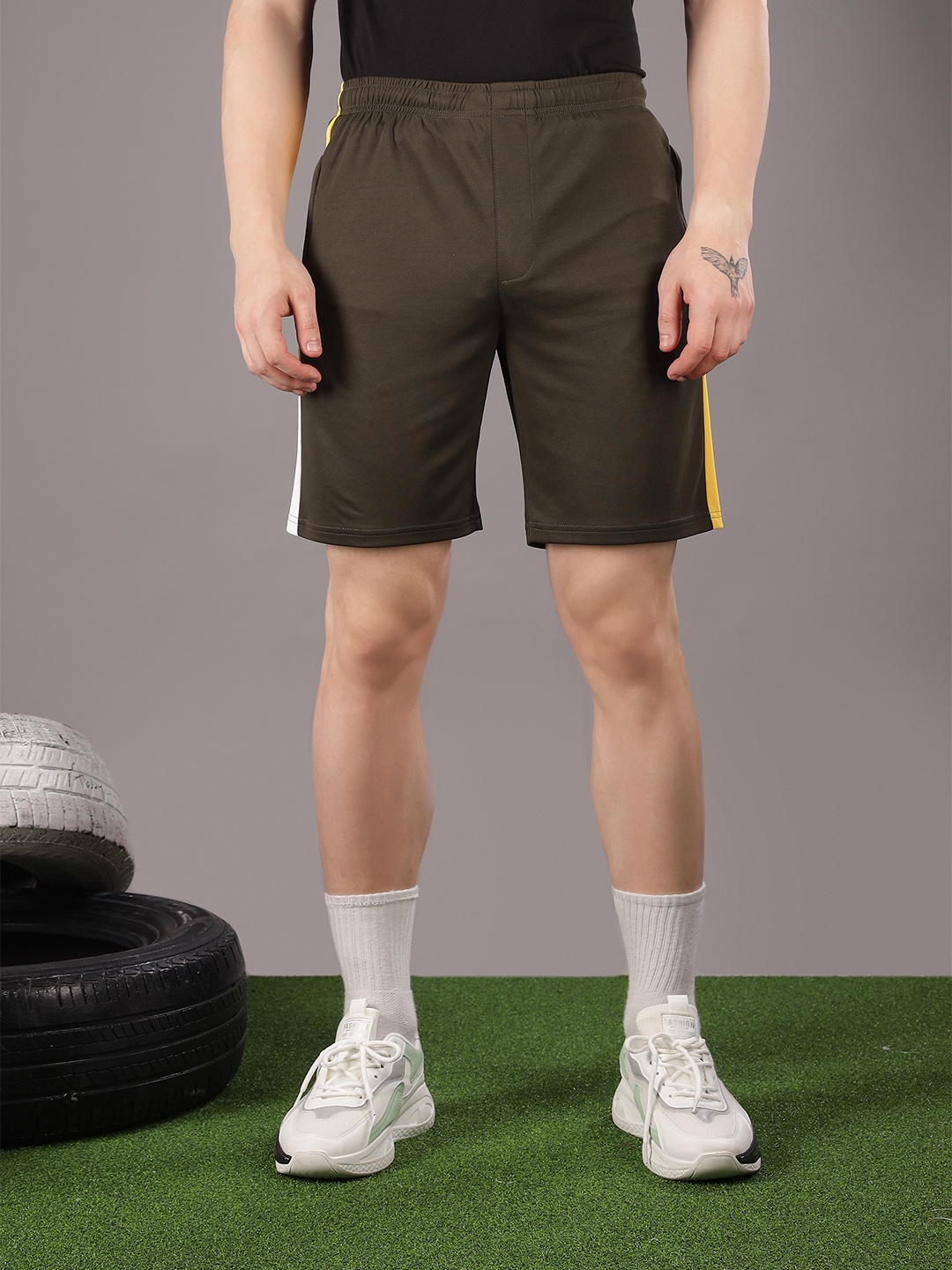 

Force NXT Men Antimicrobial Technology Training or Gym Sports Shorts, Olive