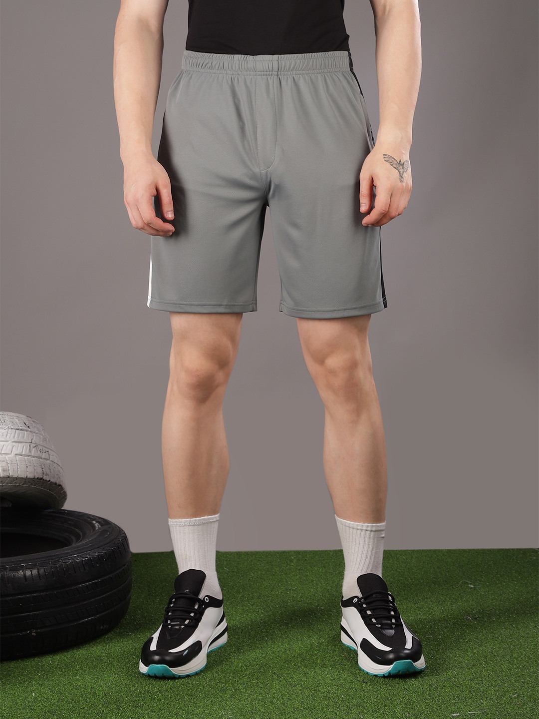 Force NXT Men Antimicrobial Technology Training or Gym Sports Shorts, Grey