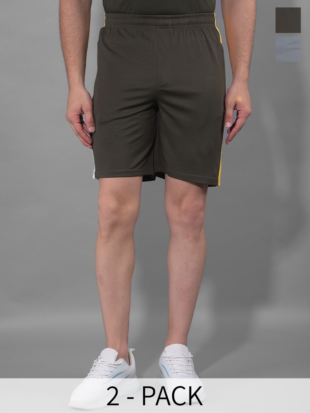 

Force NXT Men Pack Of 2 Antimicrobial Technology Training or Gym Sports Shorts, Green