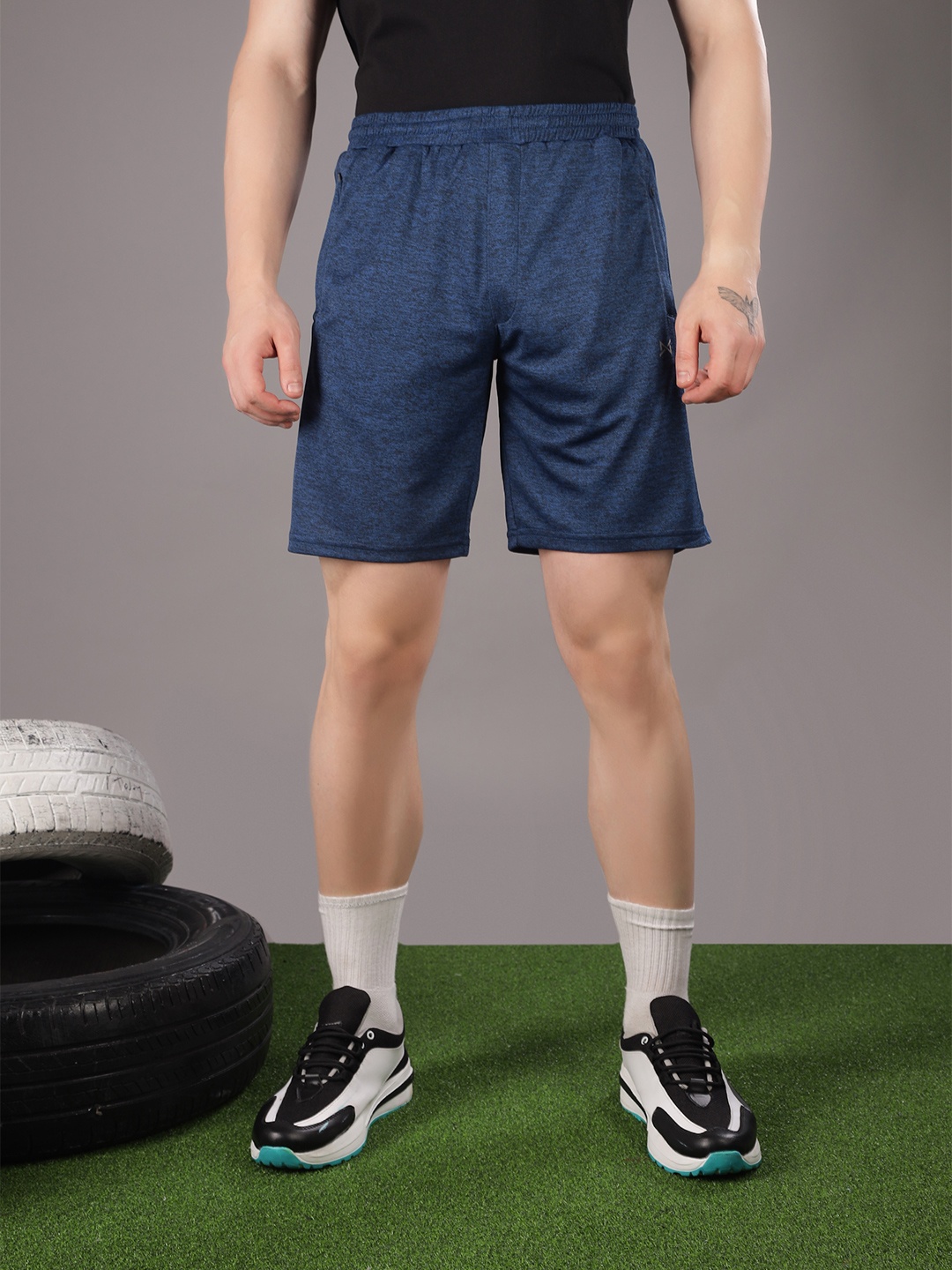 Force NXT Men Antimicrobial Technology Training or Gym Sports Shorts, Blue