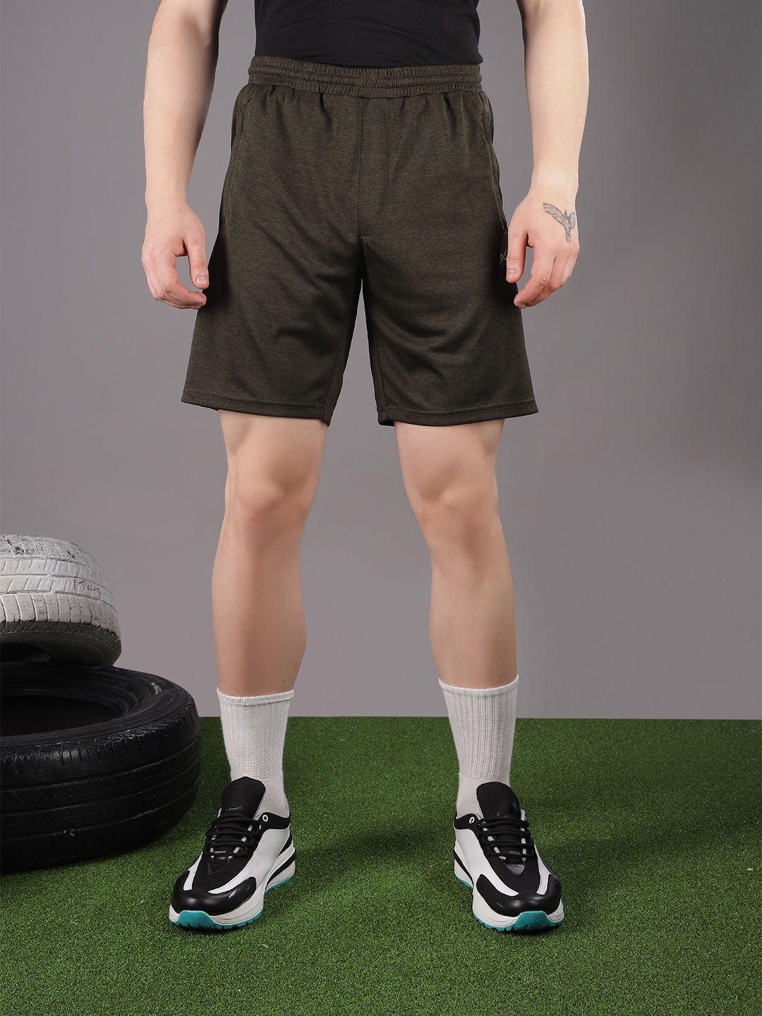

Force NXT Men Antimicrobial Technology Training or Gym Sports Shorts, Olive