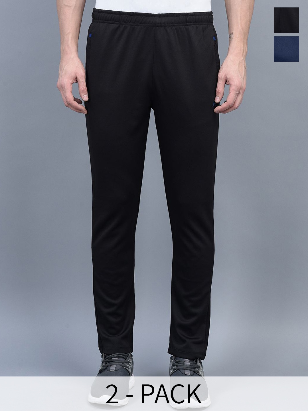 

Force NXT Men Pack of 2 Anti Odour Track Pants, Black