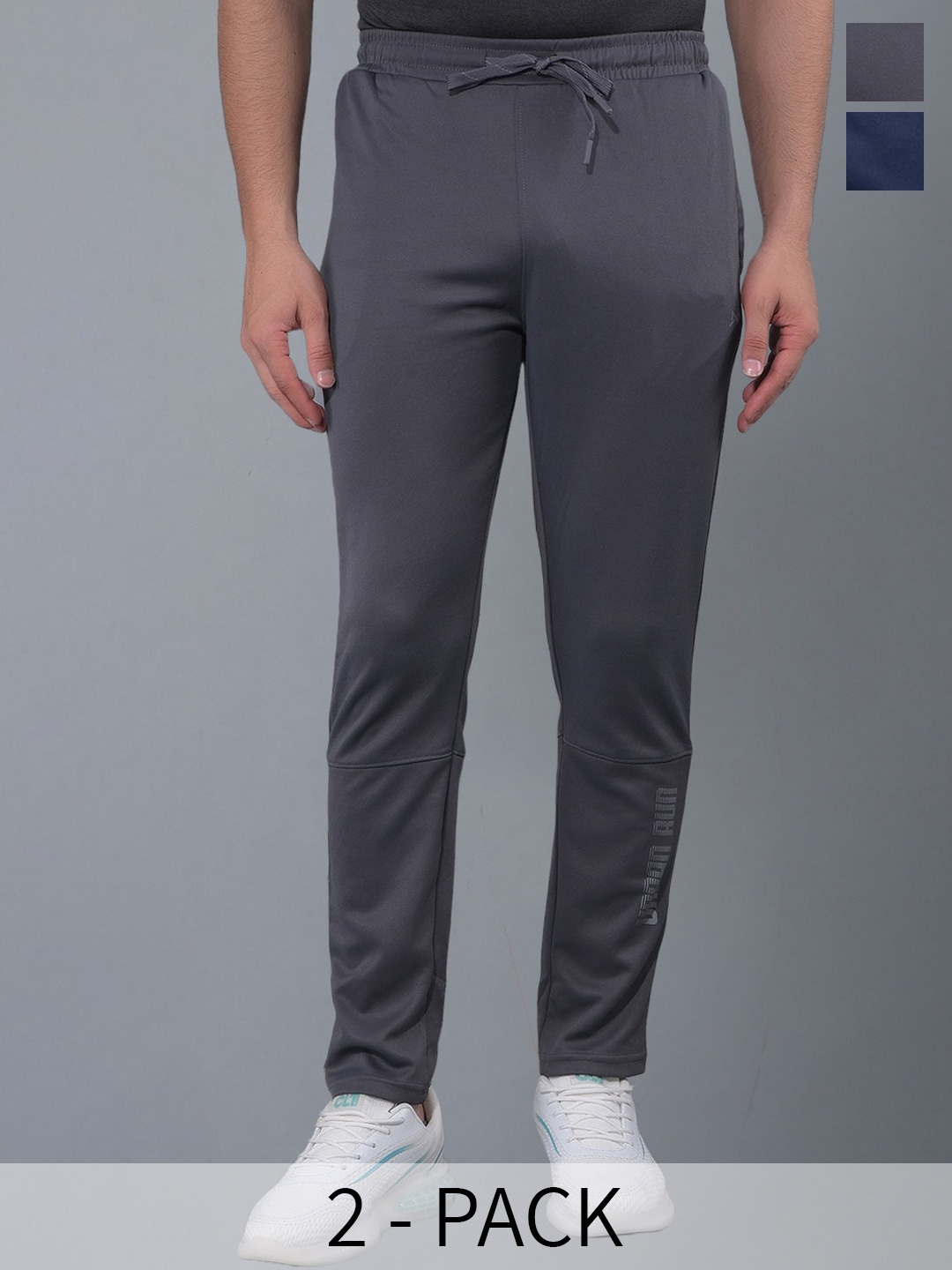 

Force NXT Men Pack of 2 Anti Odour Mid Rise Track Pants, Blue