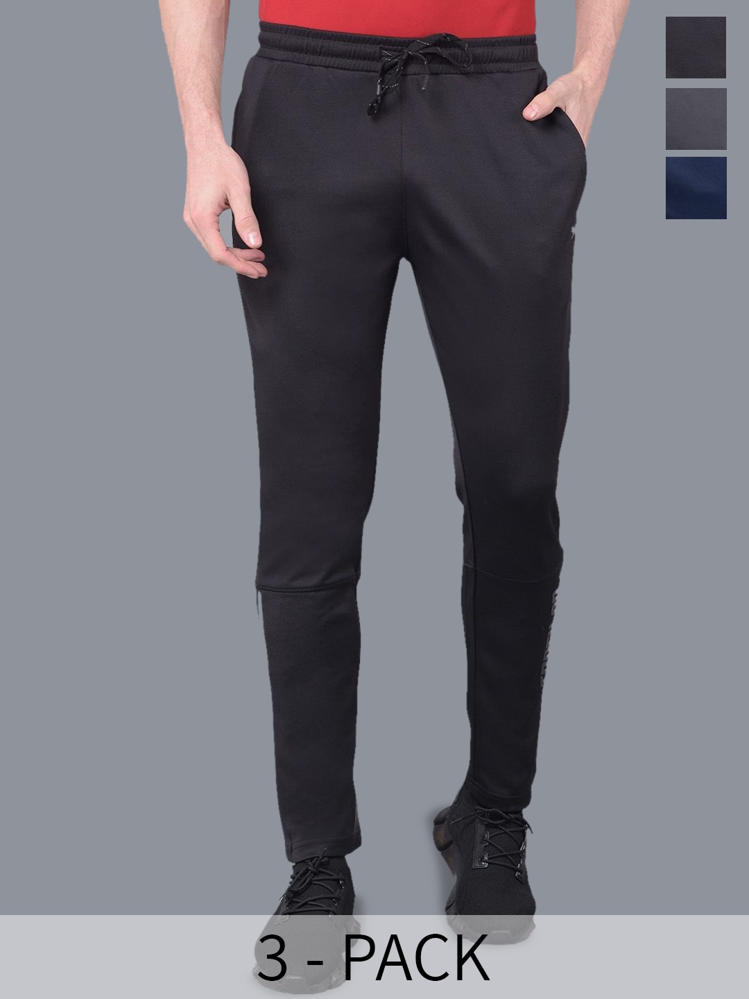 

Force NXT Pack Of 3 Men Ankle-Length Track Pants, Black
