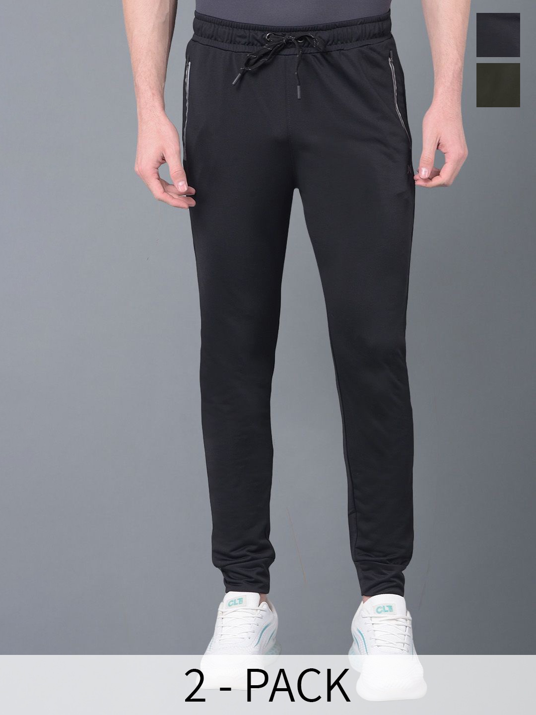 

Force NXT Men Pack of 2 Joggers Track Pants, Olive