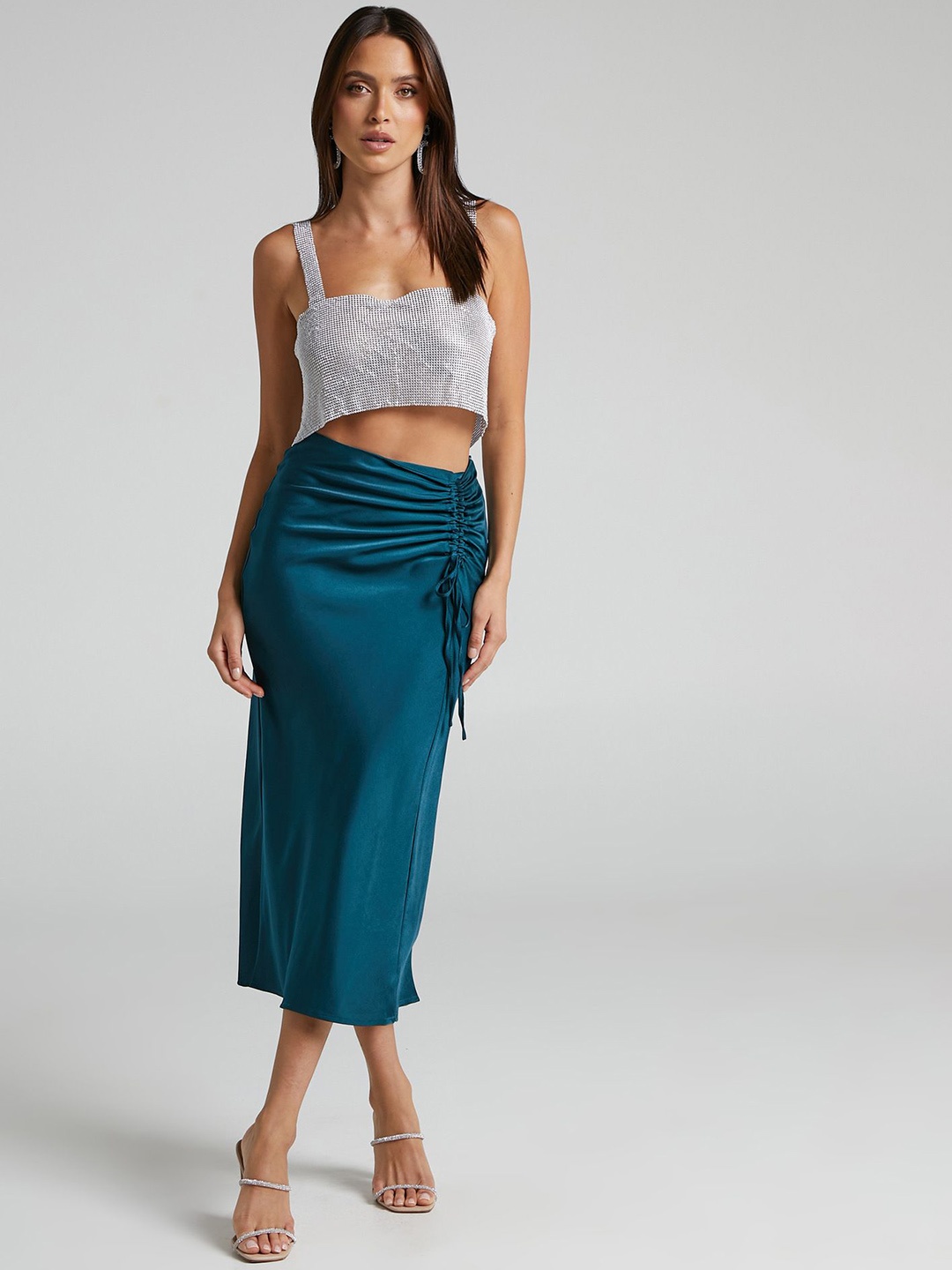 

StyleCast x Revolte A-line Midi Skirts, Blue