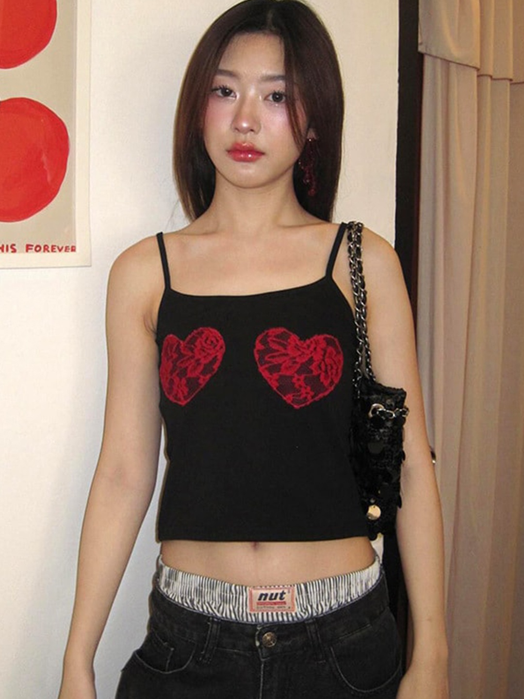 

StyleCast x Revolte Print Top, Black