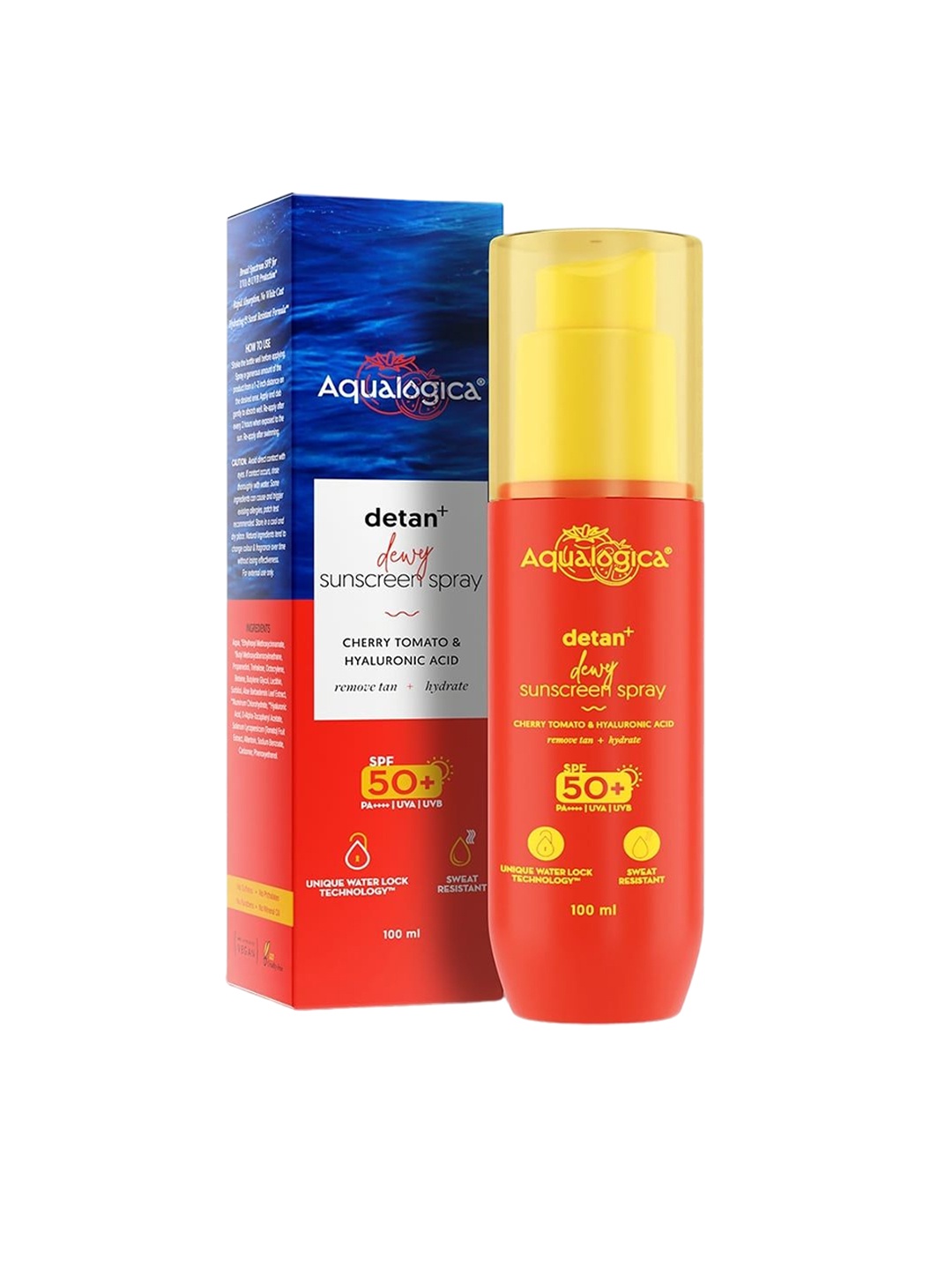 

Aqualogica Detan+ Dewy Sunscreen Spray SPF 50+ PA++++ - 100ml, White