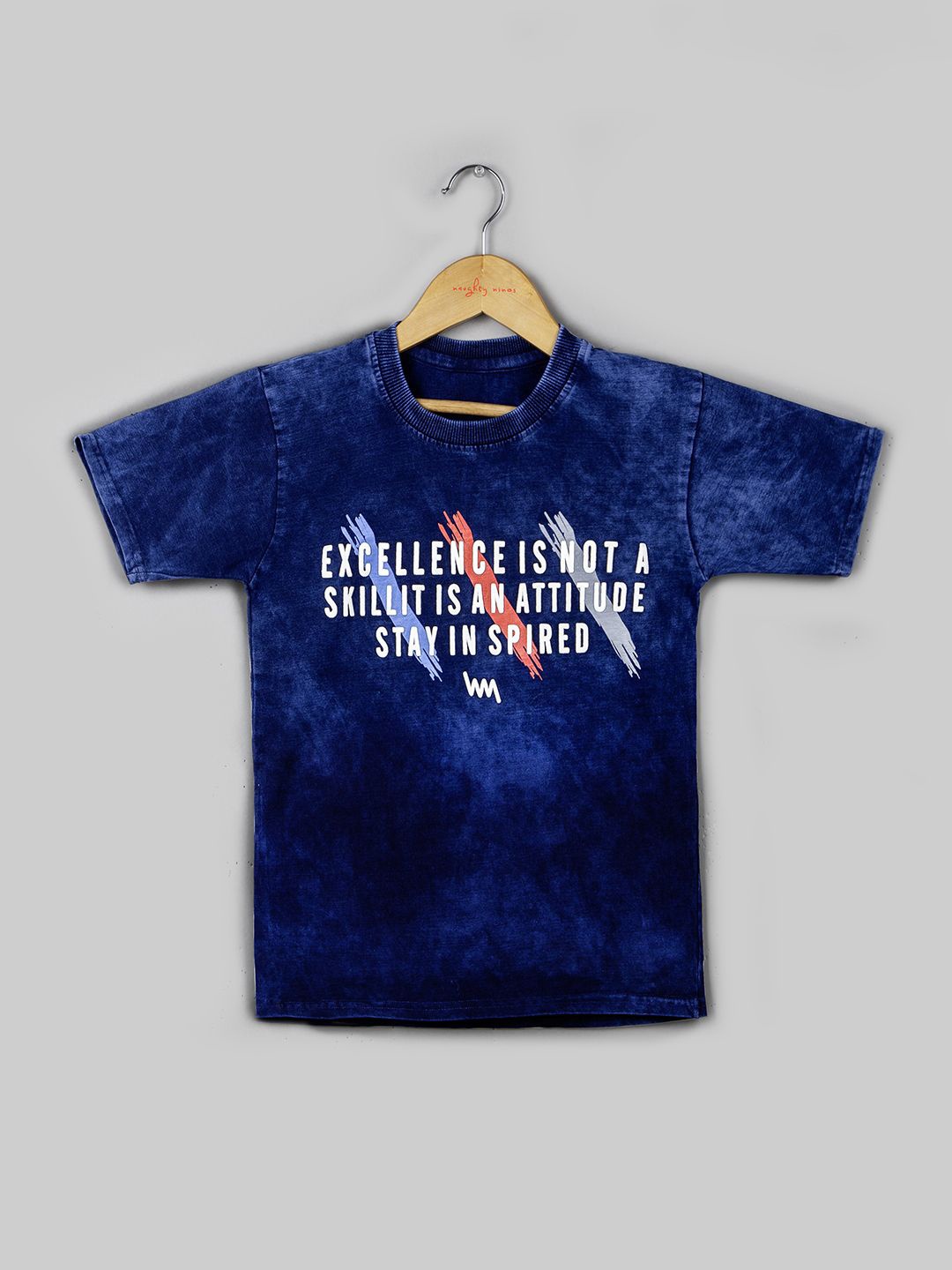 

Naughty Ninos Typography Printed Round Neck T-shirt, Navy blue
