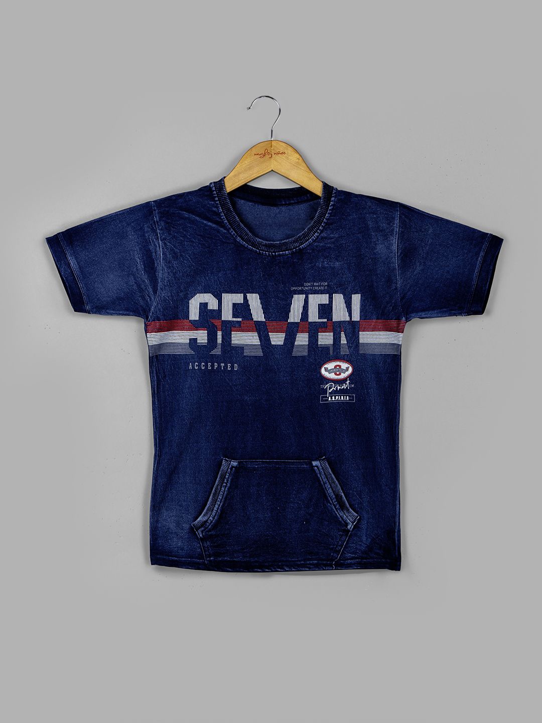 

Naughty Ninos Boys Graphic Printed Round Neck T-shirt, Navy blue