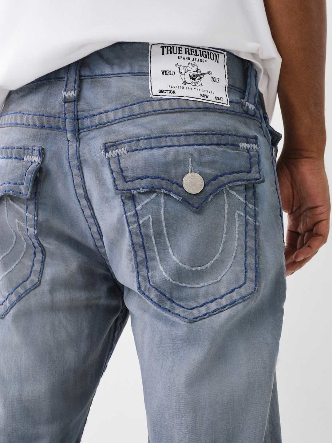 

True Religion Super T Rocco Slim Fit Mid-Rise Washed Jeans, Grey