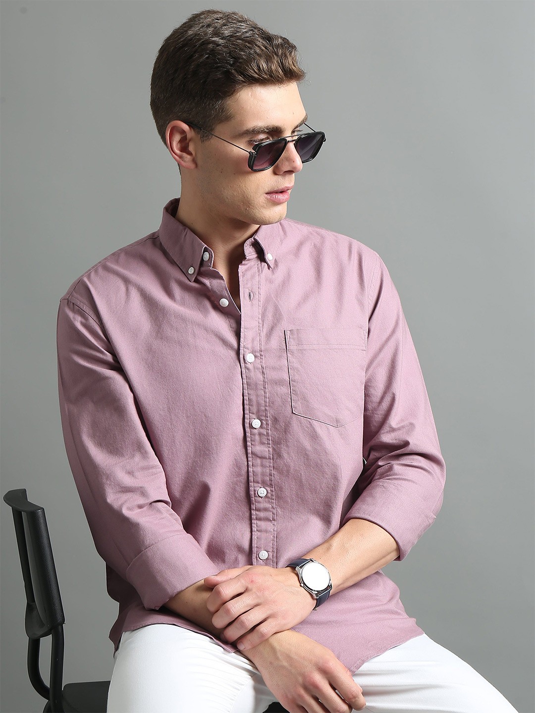 

Skewdeck Men Comfort Opaque Casual Shirt, Lavender
