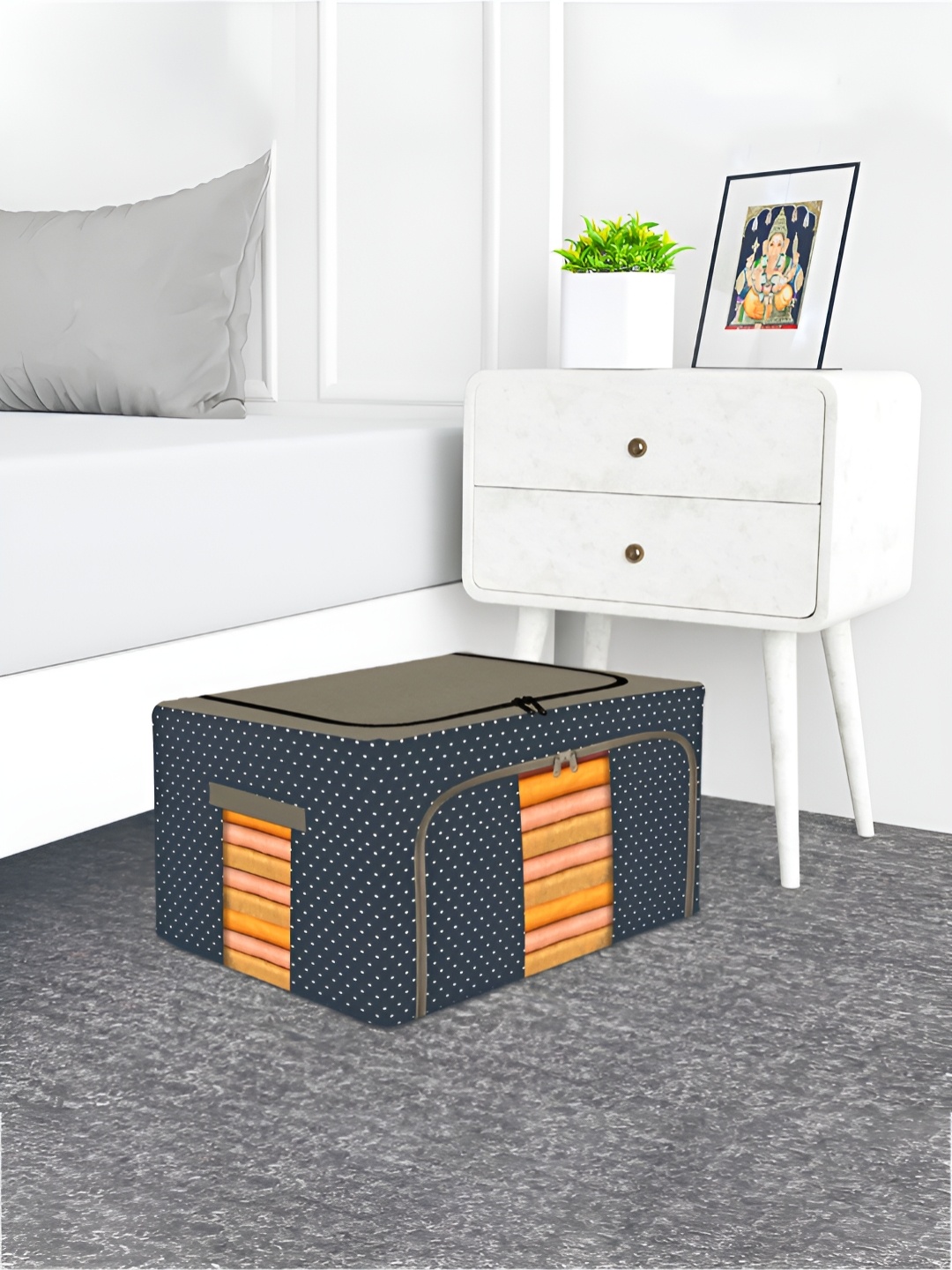 

Kuber Industries Navy Blue Storage Box Organisers