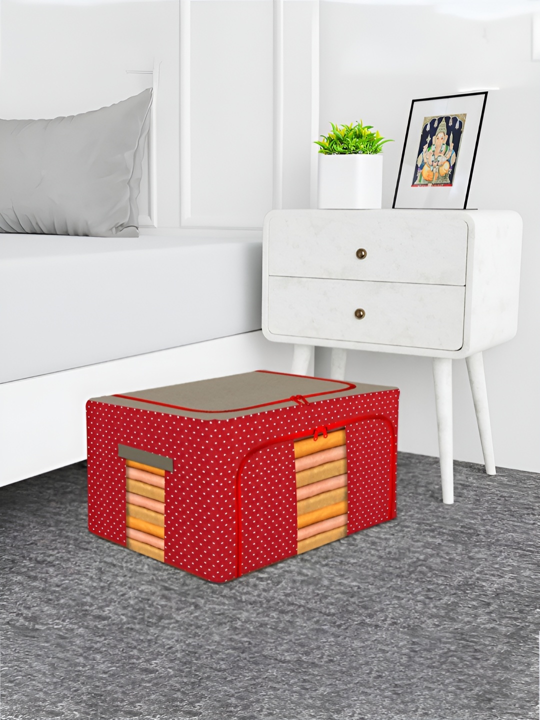 

Kuber Industries Red 8 Pieces Regular Storage Box Organisers