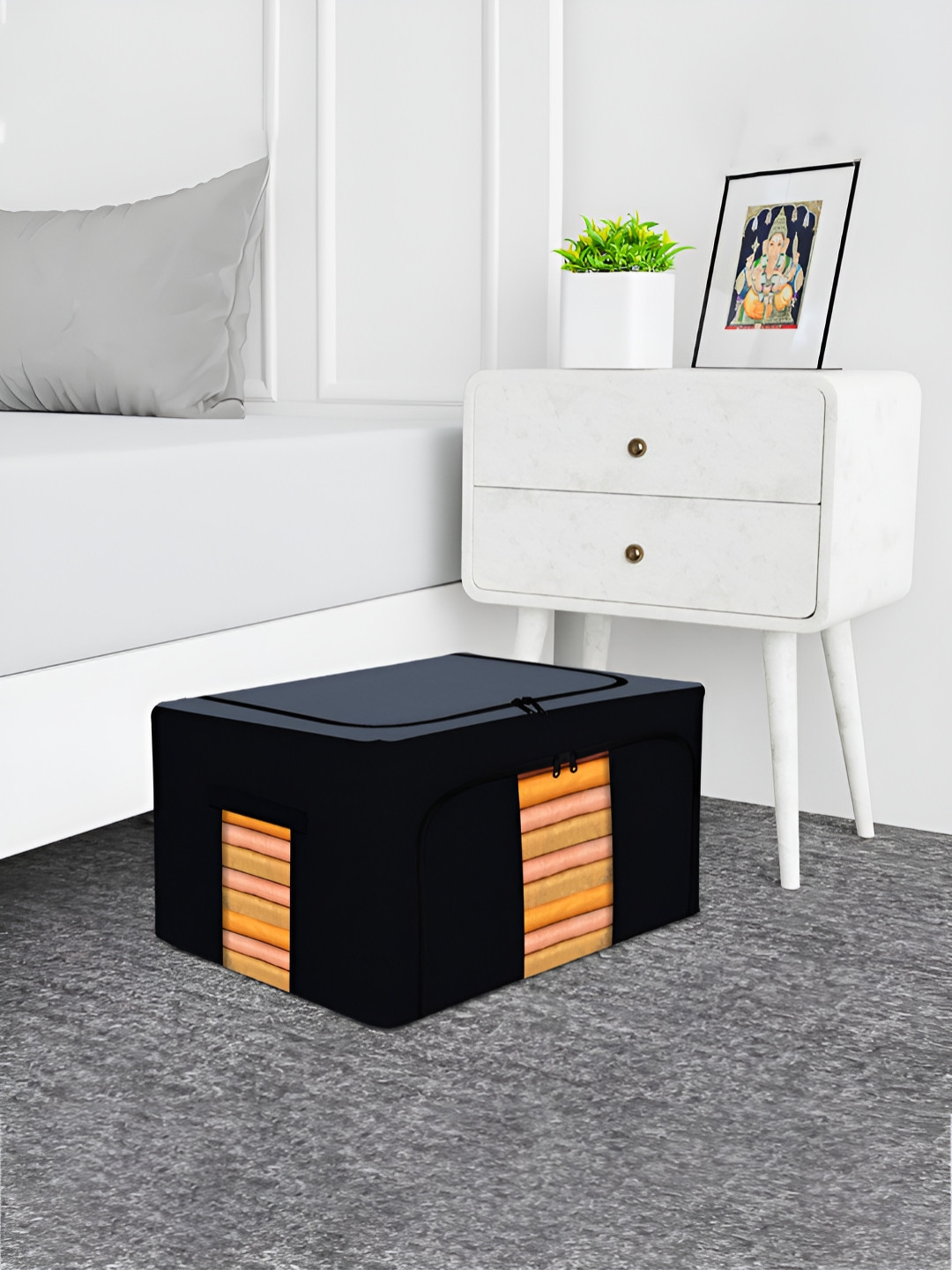 

Kuber Industries Black 6 Pieces Regular Storage Box Organisers