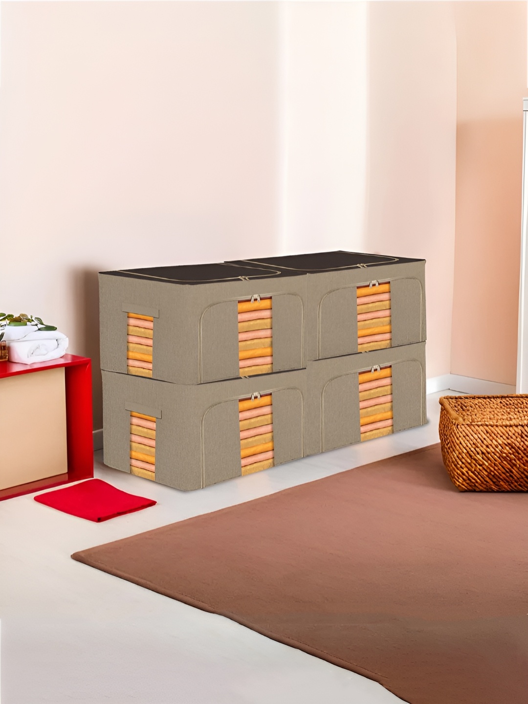 

Kuber Industries Brown 4 Pieces Regular Drawer Organisers