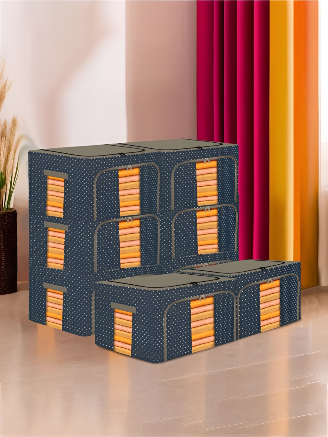 

Kuber Industries Navy Blue & Grey 8 Pieces Regular Drawer Organiser
