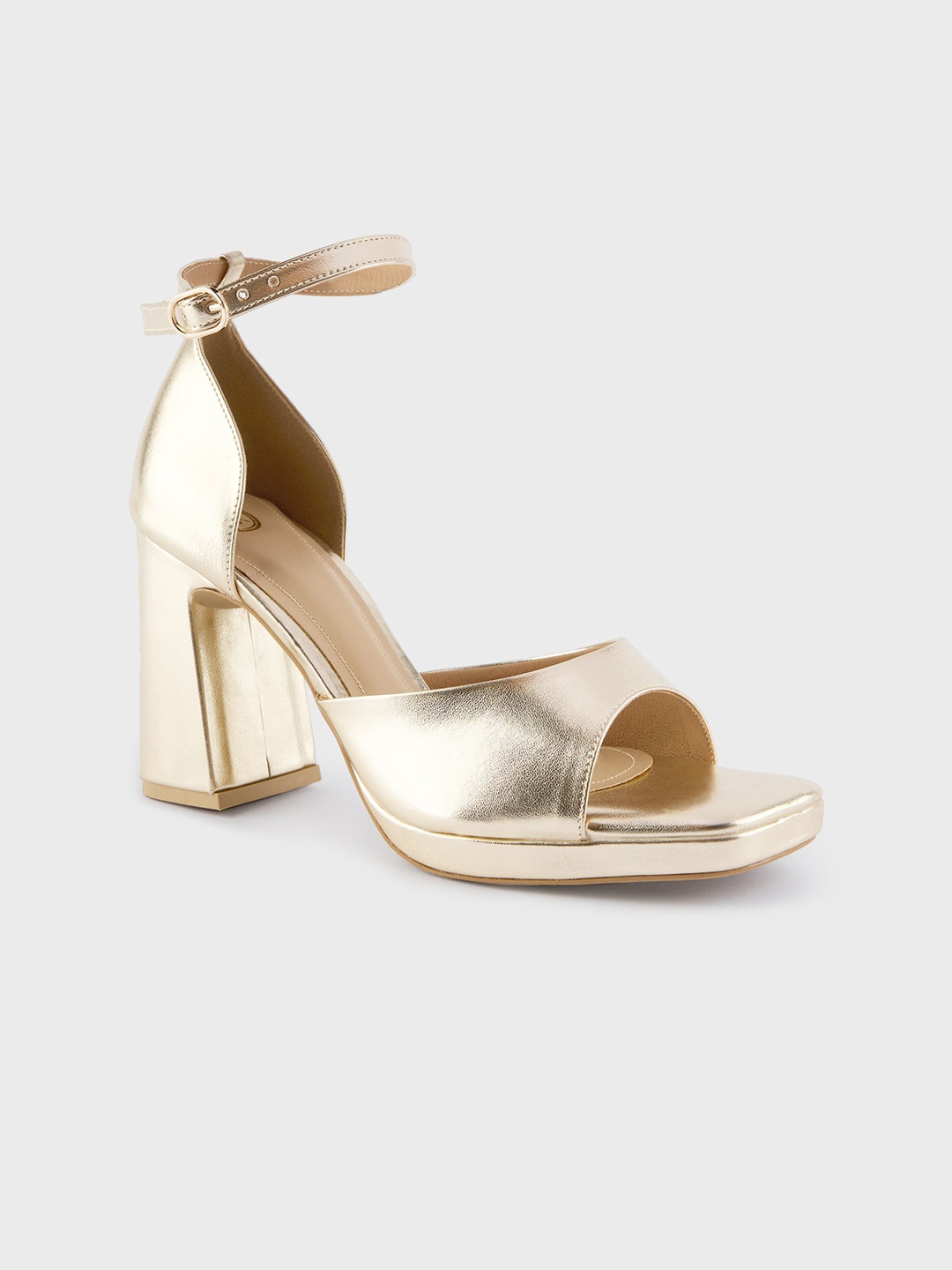 

20Dresses Gold Toned Peep Toe Party Block Heels