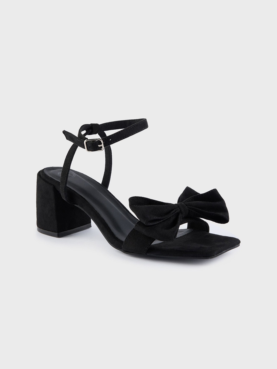 

20Dresses Black Bows Detail Open Toe Block Heels