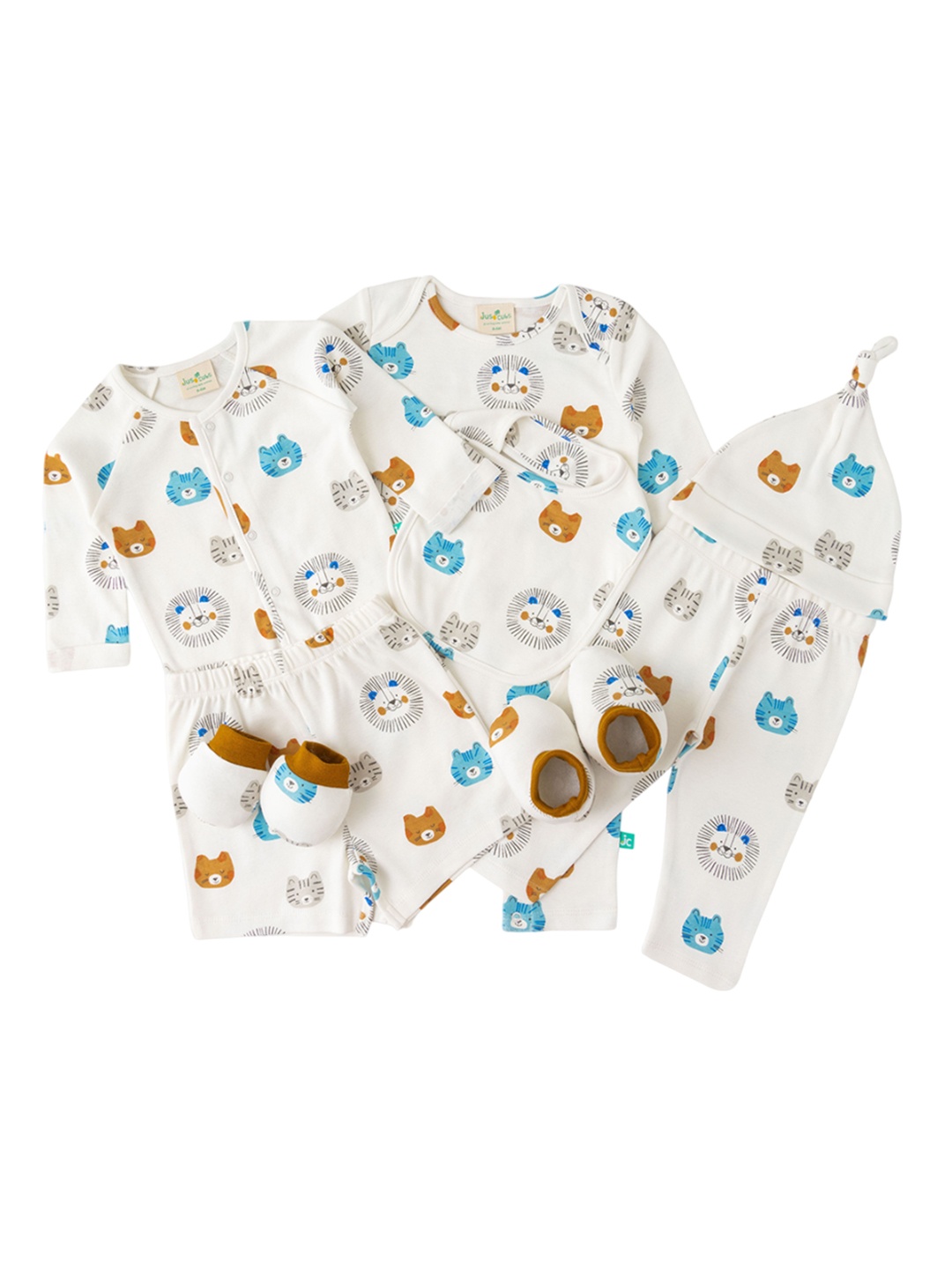 

JusCubs Infants 8 Pcs Pure Cotton Baby Apparel Gift Set, White