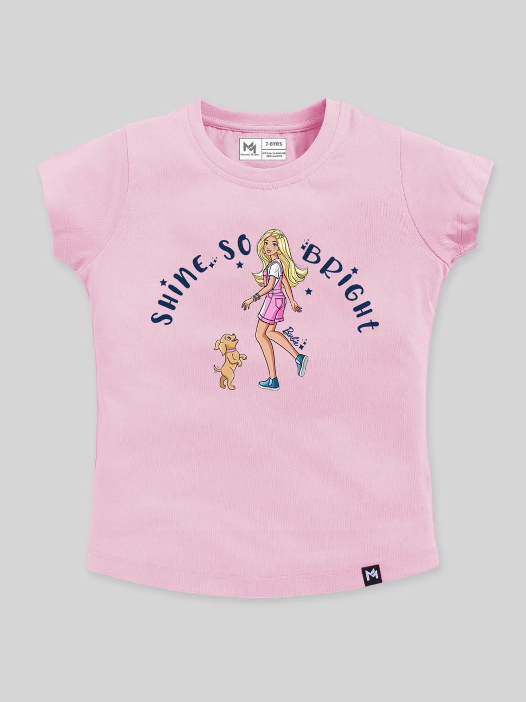 

YK X Minute Mirth Girls Printed Pure Cotton T-shirt, Pink