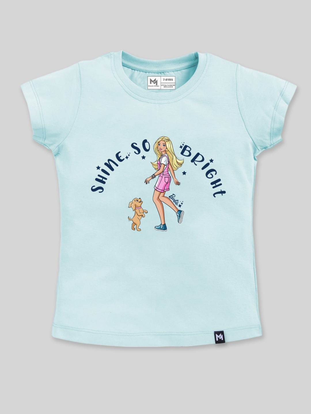 

YK X Minute Mirth Girls Printed Pure Cotton T-shirt, Blue