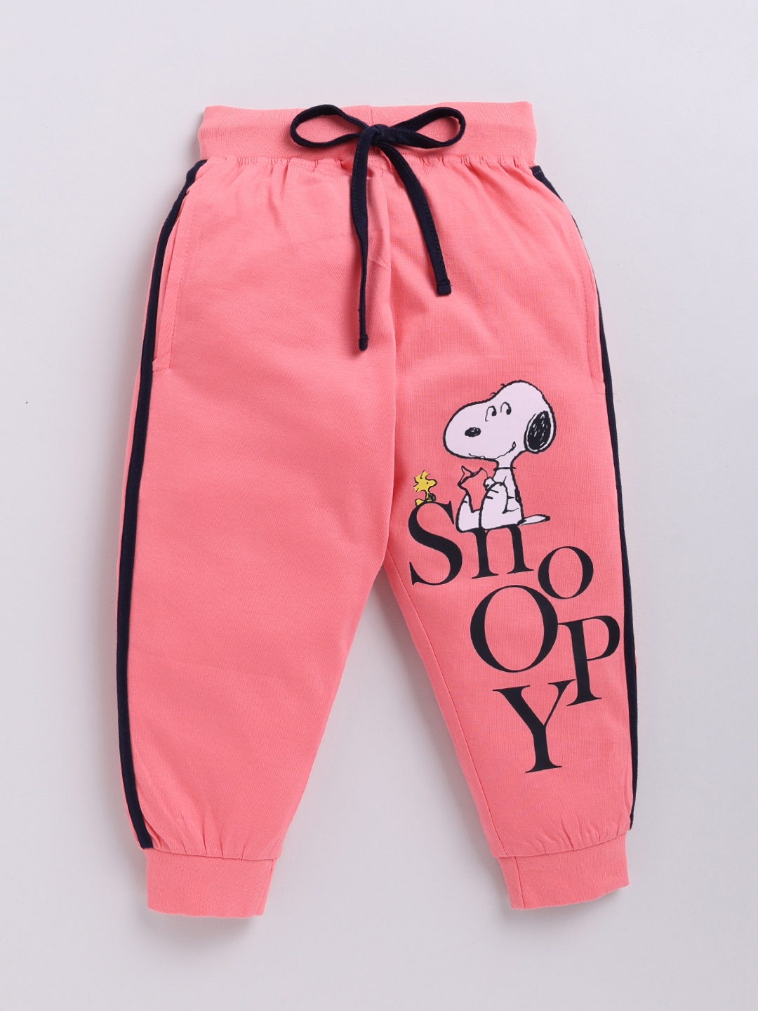 

YK X Minute Mirth Girls Graphic Printed Pure Cotton Joggers, Coral